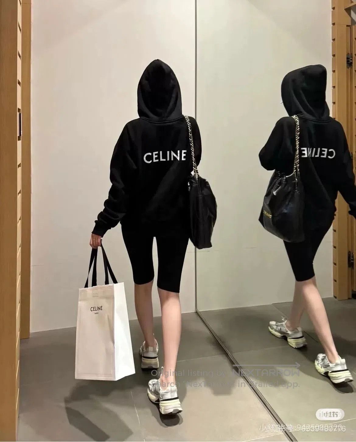 Celine Celine Large Back Logo Black Hoodie. Size US M / EU 48-50 / 2 - 7 Thumbnail