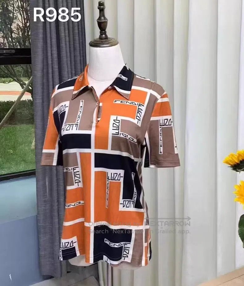 Fendi Fendi Geometric Printed Polo Shirt Size L / US 10 / IT 46 - 3 Thumbnail