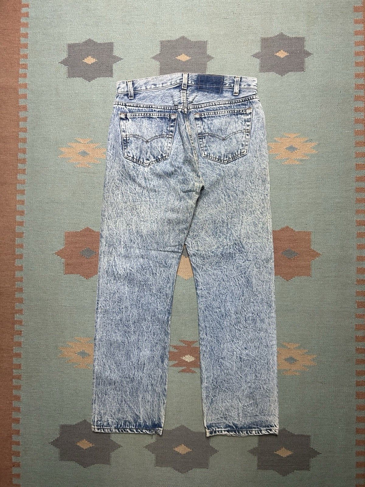 Vintage Vtg 80s Levis 501 jeans acid stone wash button fly USA 32x29 Size US 32 / EU 48 - 1 Thumbnail