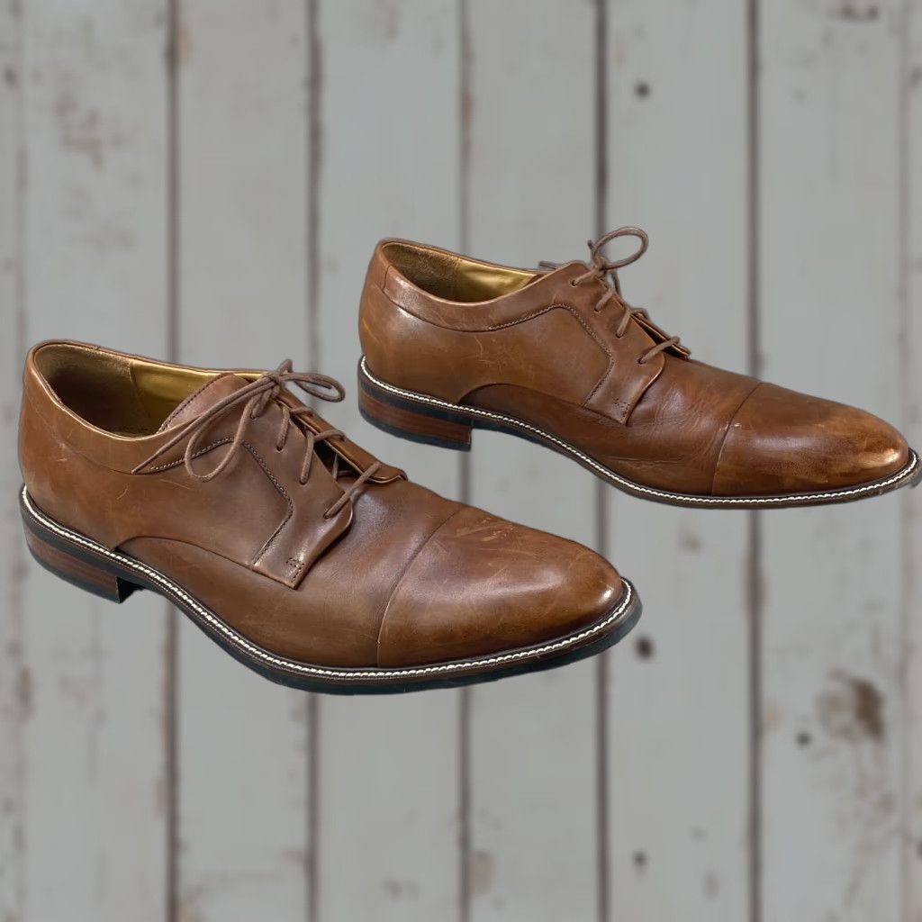 Cole Haan Grand.Os Mens Size 14 M Oxford Cap Toe Brown Leather Dress Shoes C20153