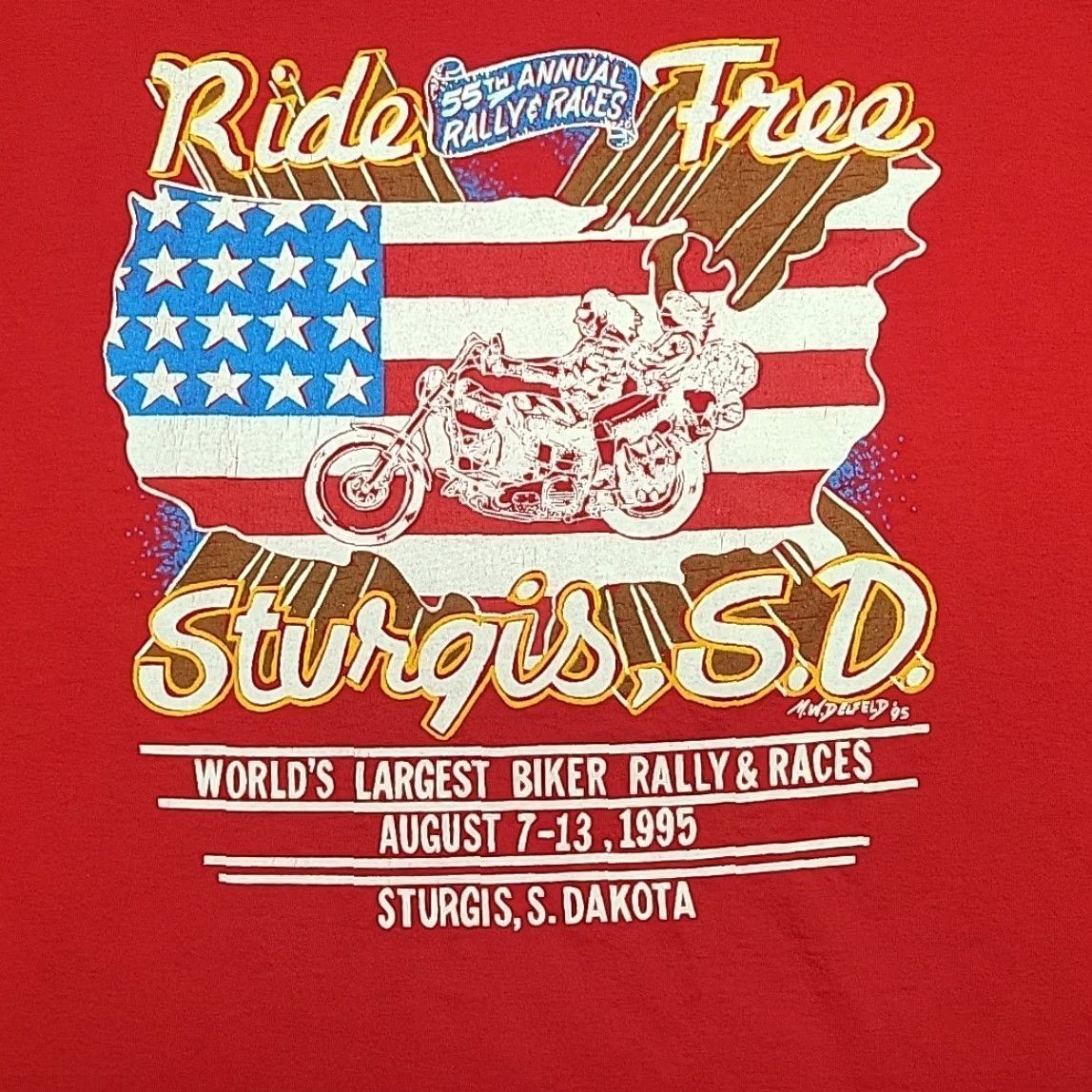 Vintage VINTAGE Sturgis Shirt Mens XL Red 1995 55Th Biker Rally South Dakota Made in USA Shirt Mens XL Red 1995 55Th Biker Rally South Dakota Made in USA Size US XL / EU 56 / 4 - 2 Thumbnail