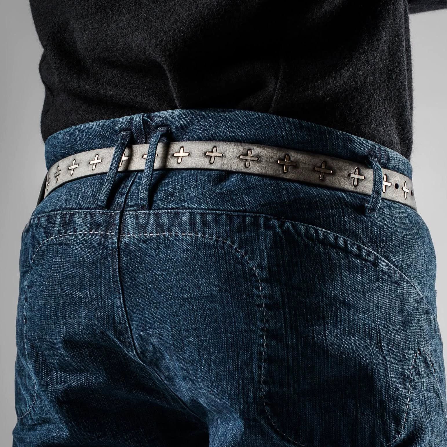 Ma+ M.A+ EQ2C Irregular Dyed Elephant Gray Cross Belt 2.5 M Size ONE SIZE - 6 Thumbnail