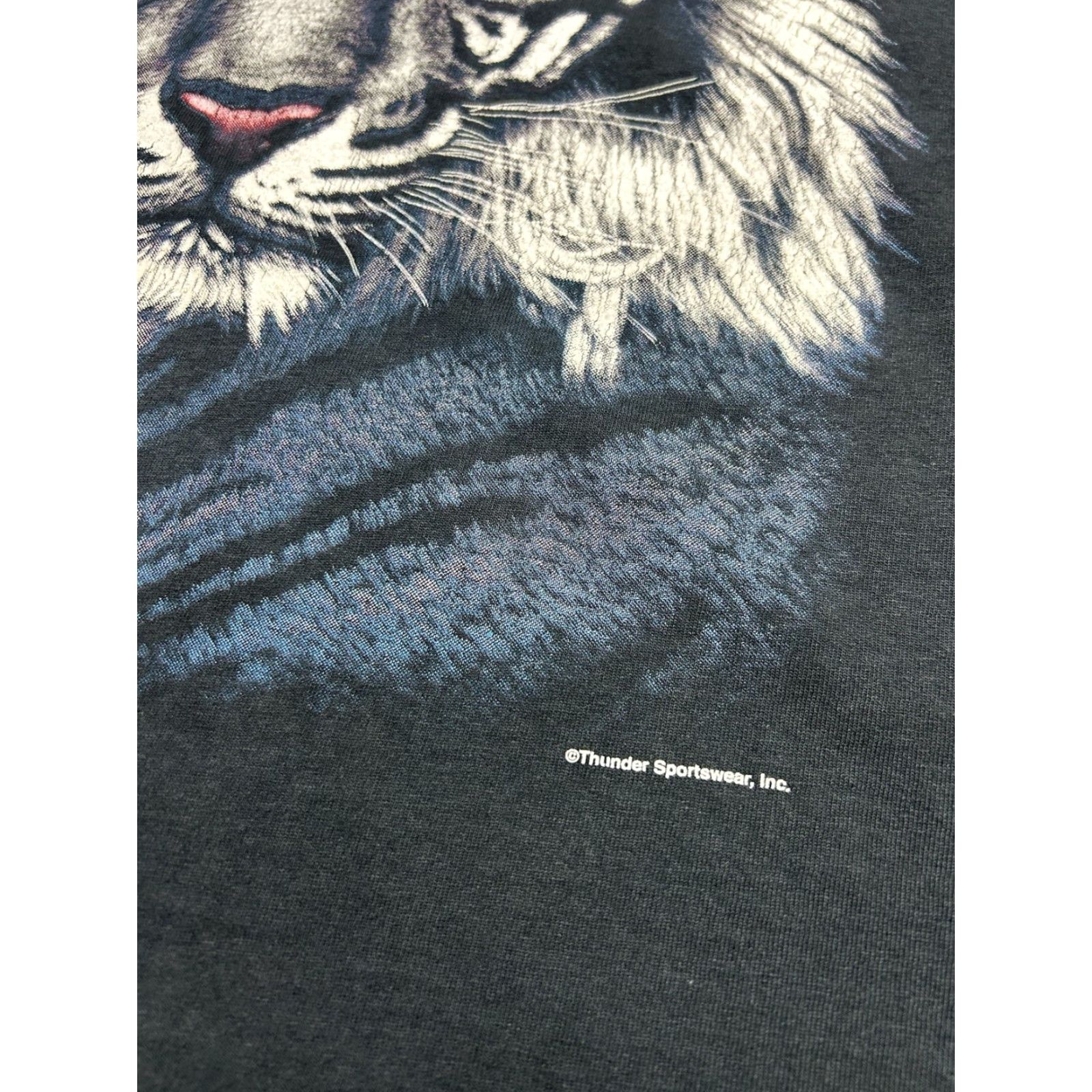 Vintage VINTAGE Sportswear T-Shirt Tiger Nature Big Face Large Men L Black Graphic Shirt Mens Size US L / EU 52-54 / 3 - 3 Thumbnail