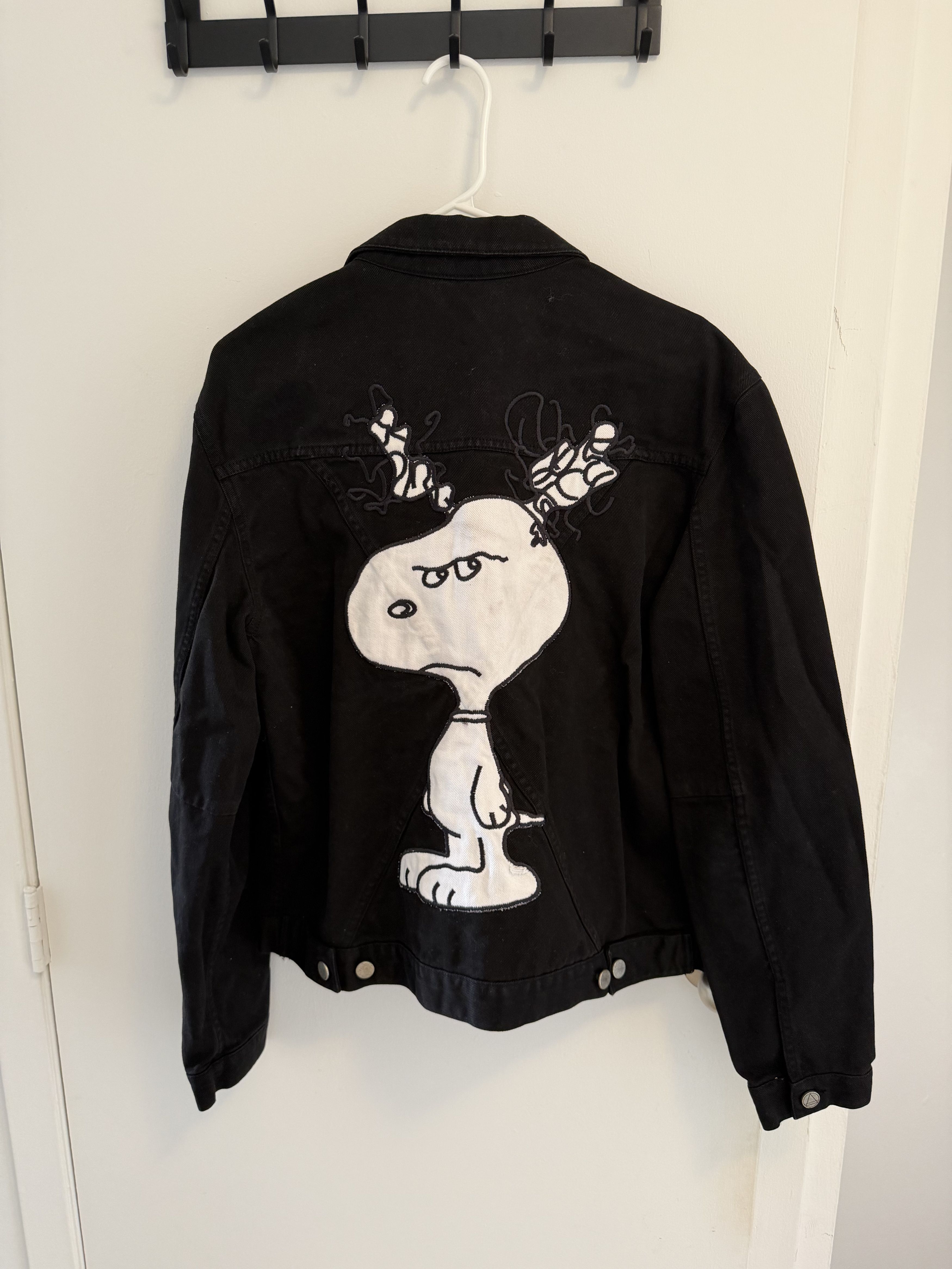 Eleven Paris Cropped Black Denim Snoopy Jacket Size US L / EU 52-54 / 3 - 1 Thumbnail