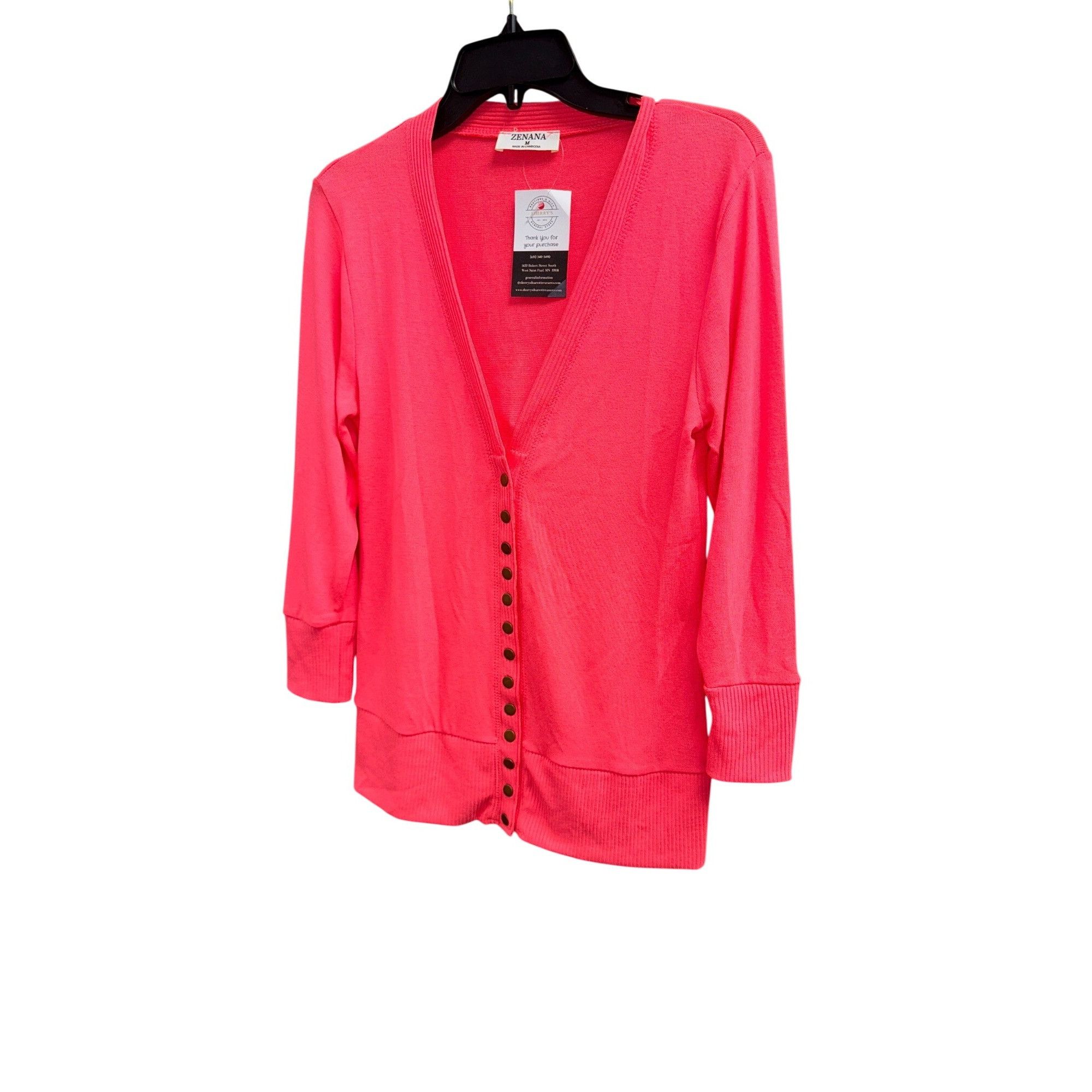 Other Coral Snap Front Cardigan With Gold Accents Snaps Medium By Size M / US 6-8 / IT 42-44 - 2 Thumbnail