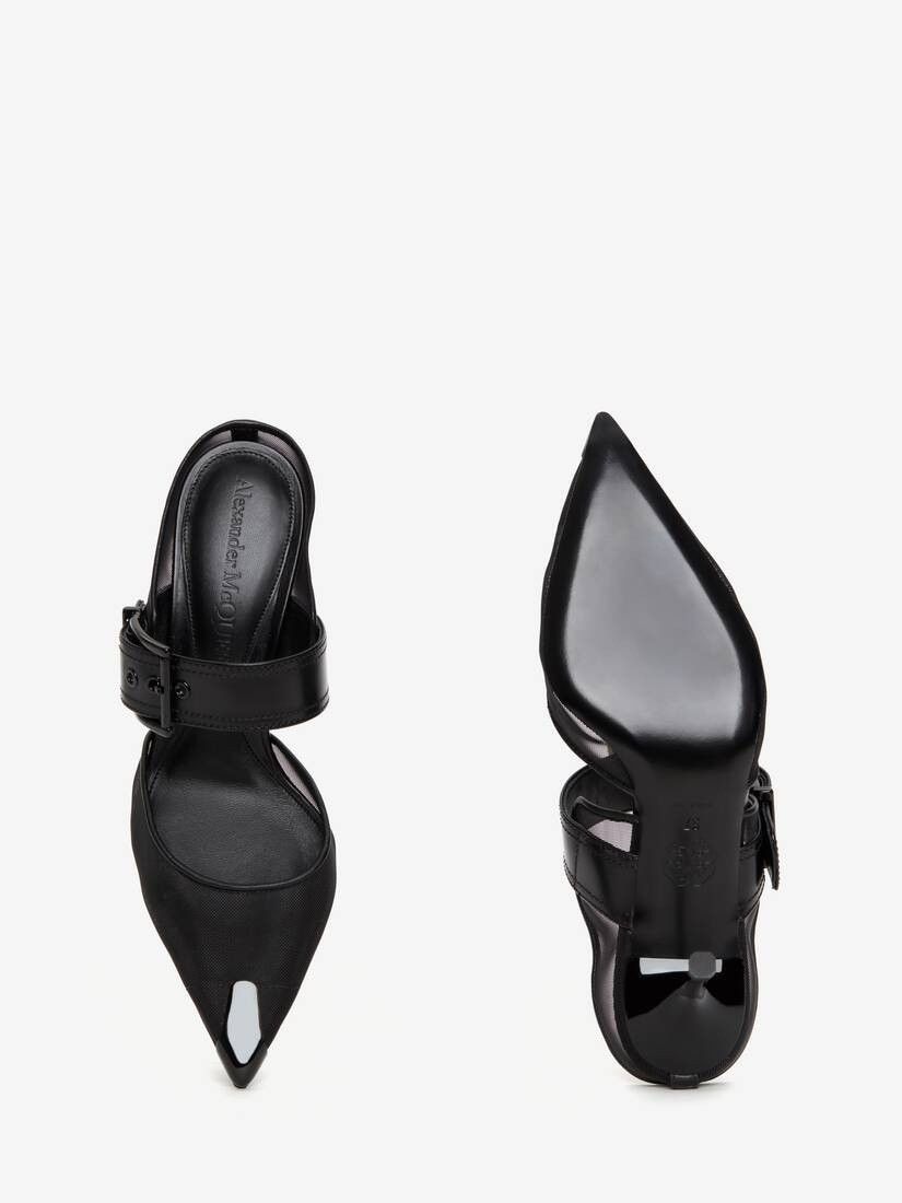 Alexander McQueen o1w1db10925 Punk Buckle Mule in Black Size US 7 / IT 37 - 4 Thumbnail