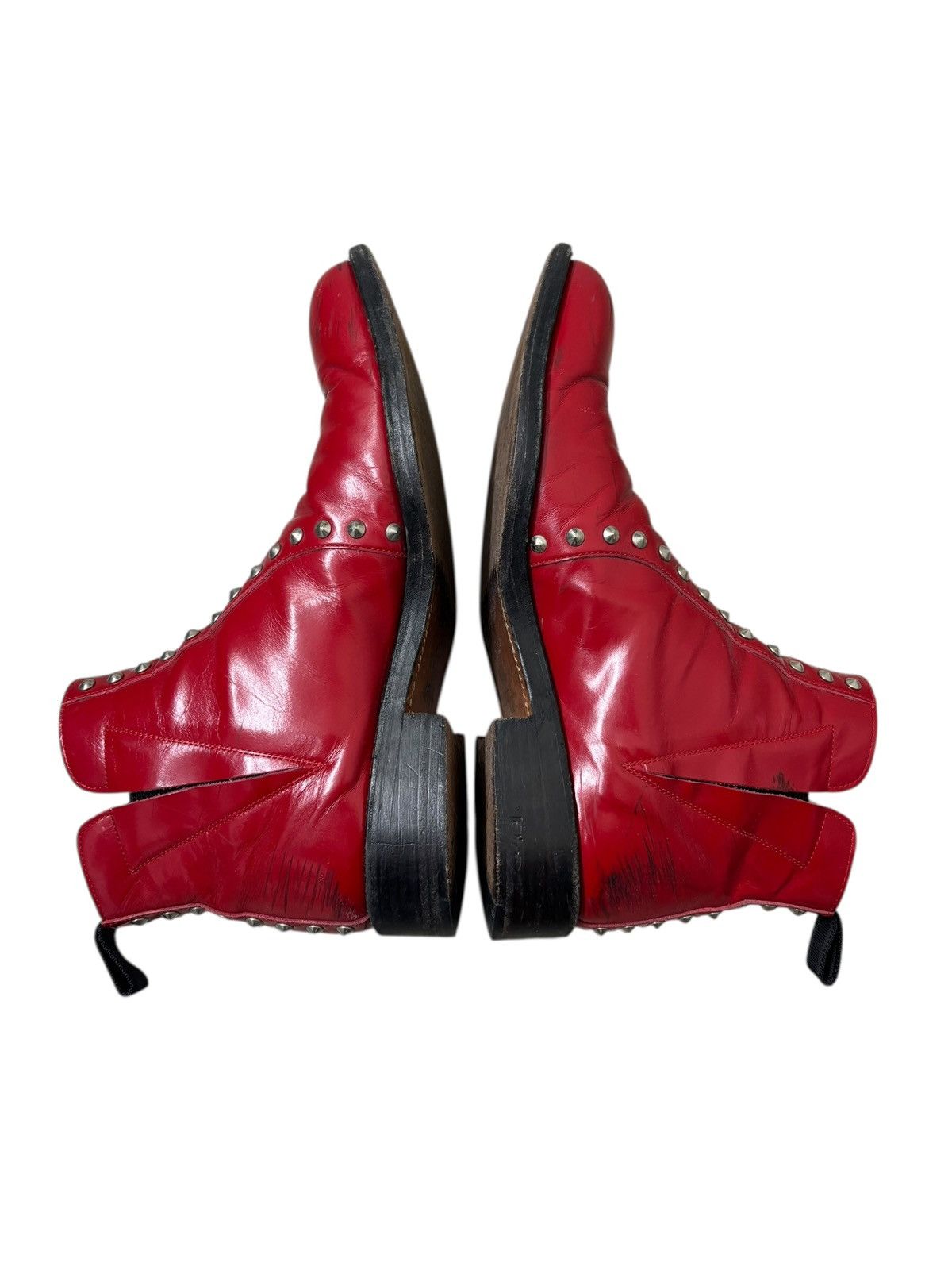 Comme des Garcons Homme Plus AW00 studded red pull on boots Size US 8 / EU 41 - 9 Thumbnail