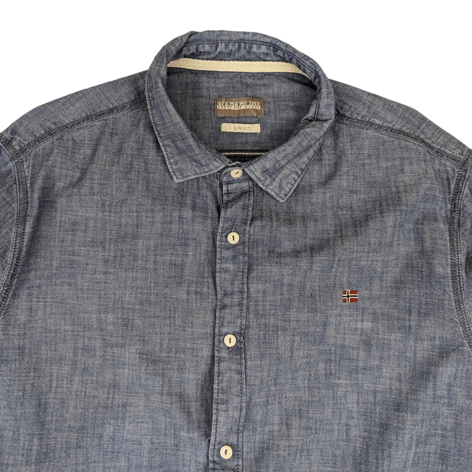 Napapijri NAPAPIJRI Denim Style Button Up Shirt Slim Fit Size US XL / EU 56 / 4 - 4 Thumbnail