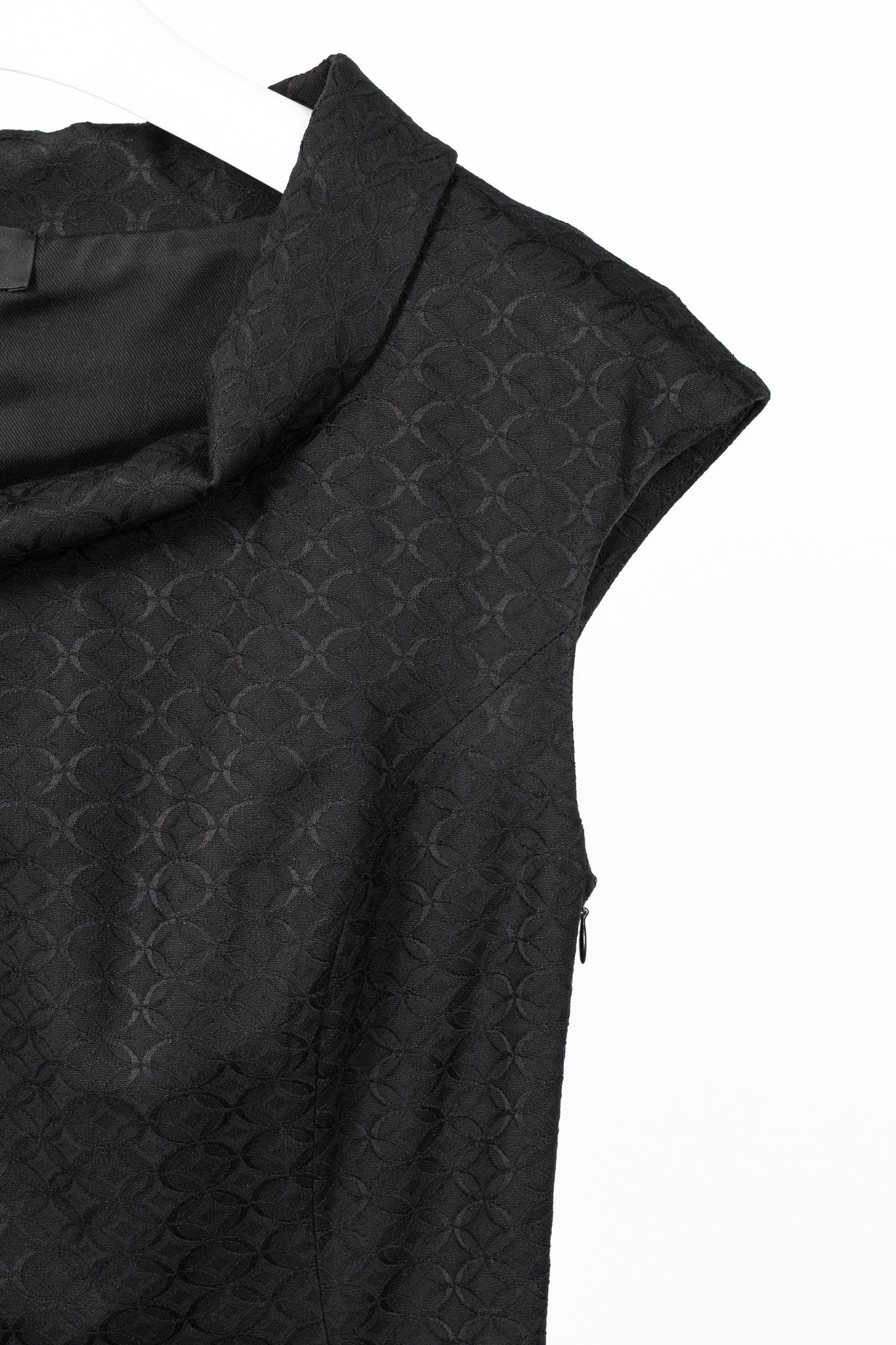 Piazza Sempione Piazza Sempione Black Geometric-Jacquard Cowl-Neck Dress Size M / US 6-8 / IT 42-44 - 5 Thumbnail