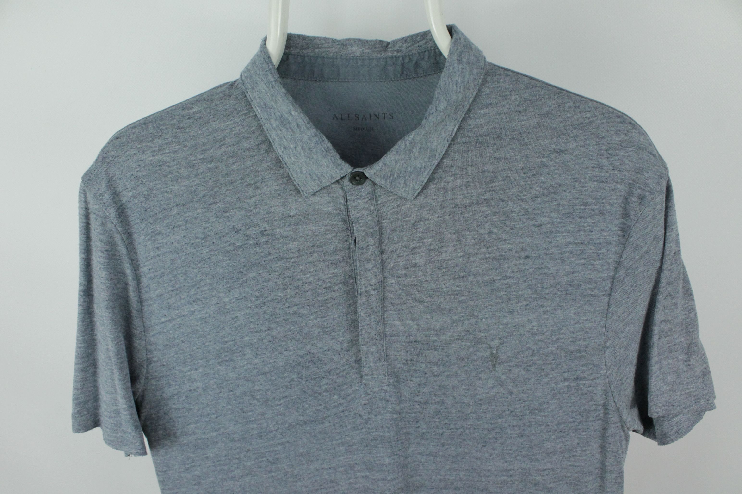 Allsaints AllSaints Tonic Panel Polo Shirt Gray Size US M / EU 48-50 / 2 - 3 Thumbnail