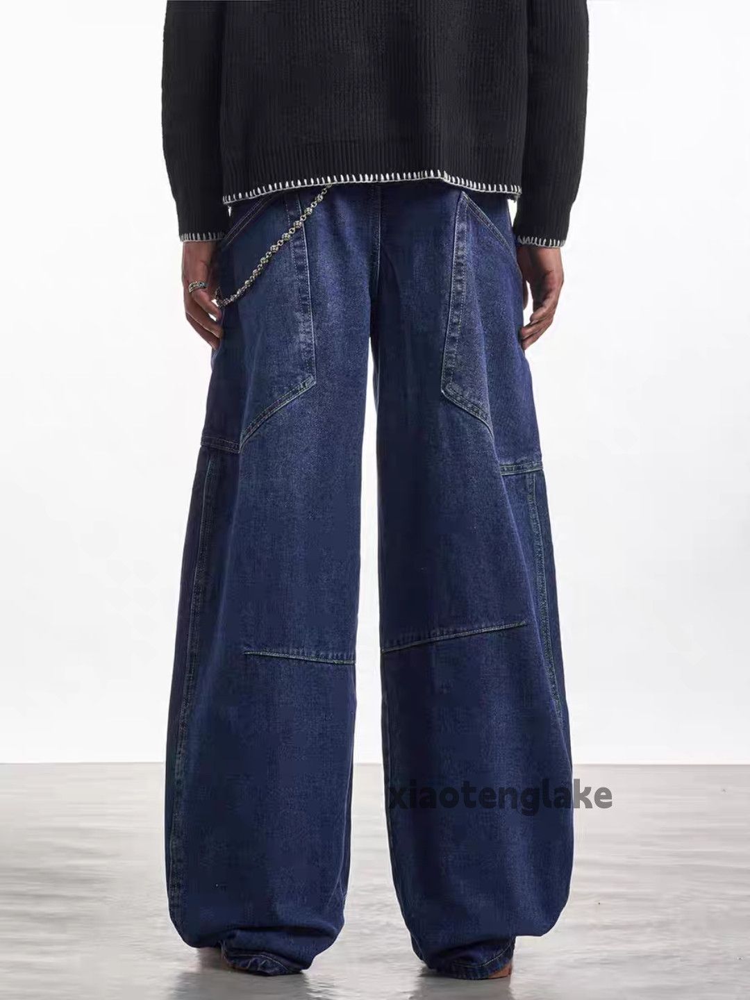 Jean × Vintage washed faded cleanfit yuppie loose baggy patchwork jeans Size US 30 / EU 46 - 4 Thumbnail
