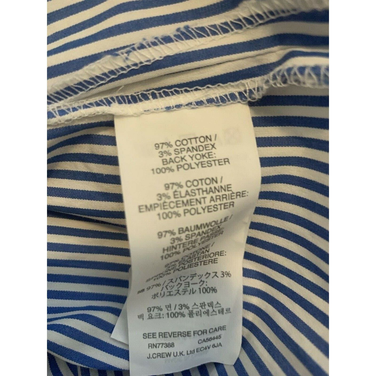 J.Crew J. Crew Blue White Pinstripe Ruffle Sleeveless Top Size 0 Size XS / US 0-2 / IT 36-38 - 4 Thumbnail