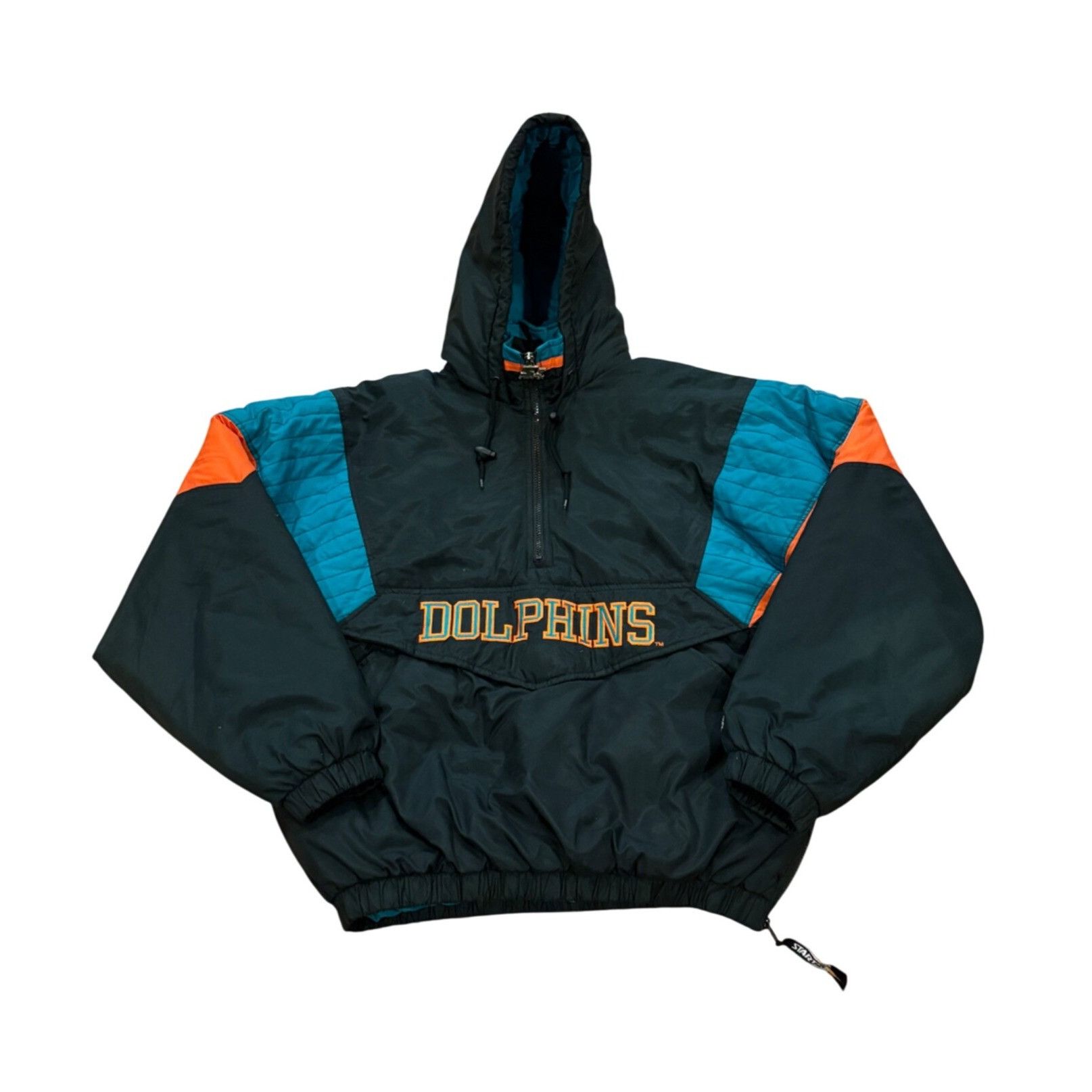 Starter Vintage 1990's Starter Miami Dolphins NFL Puffer Hooded Jack Size US L / EU 52-54 / 3 - 1 Thumbnail