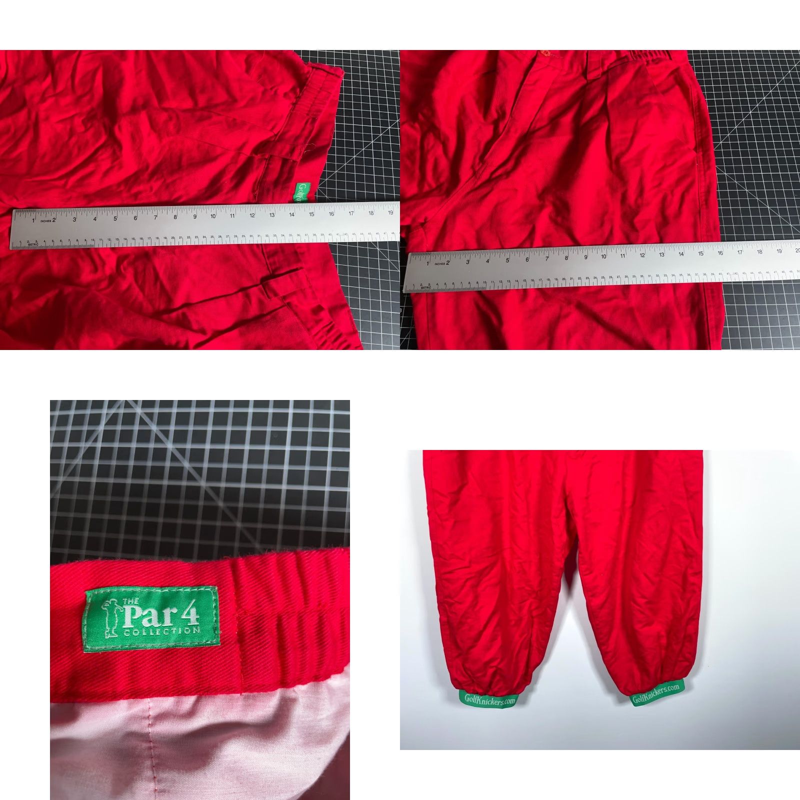 Vintage Golf Knickers Pants Mens 38 x 22 Pleated Red Green Lightweight Chino Tapered High Rise Casual Vintage No Size US 38 / EU 54 - 8 Thumbnail
