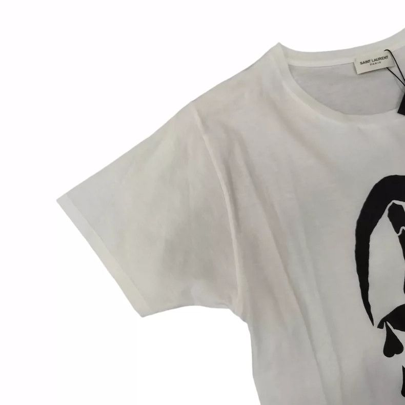 Saint Laurent Paris Saint Laurent Paris White thin round neck short sleeve Size S / US 4 / IT 40 - 3 Thumbnail