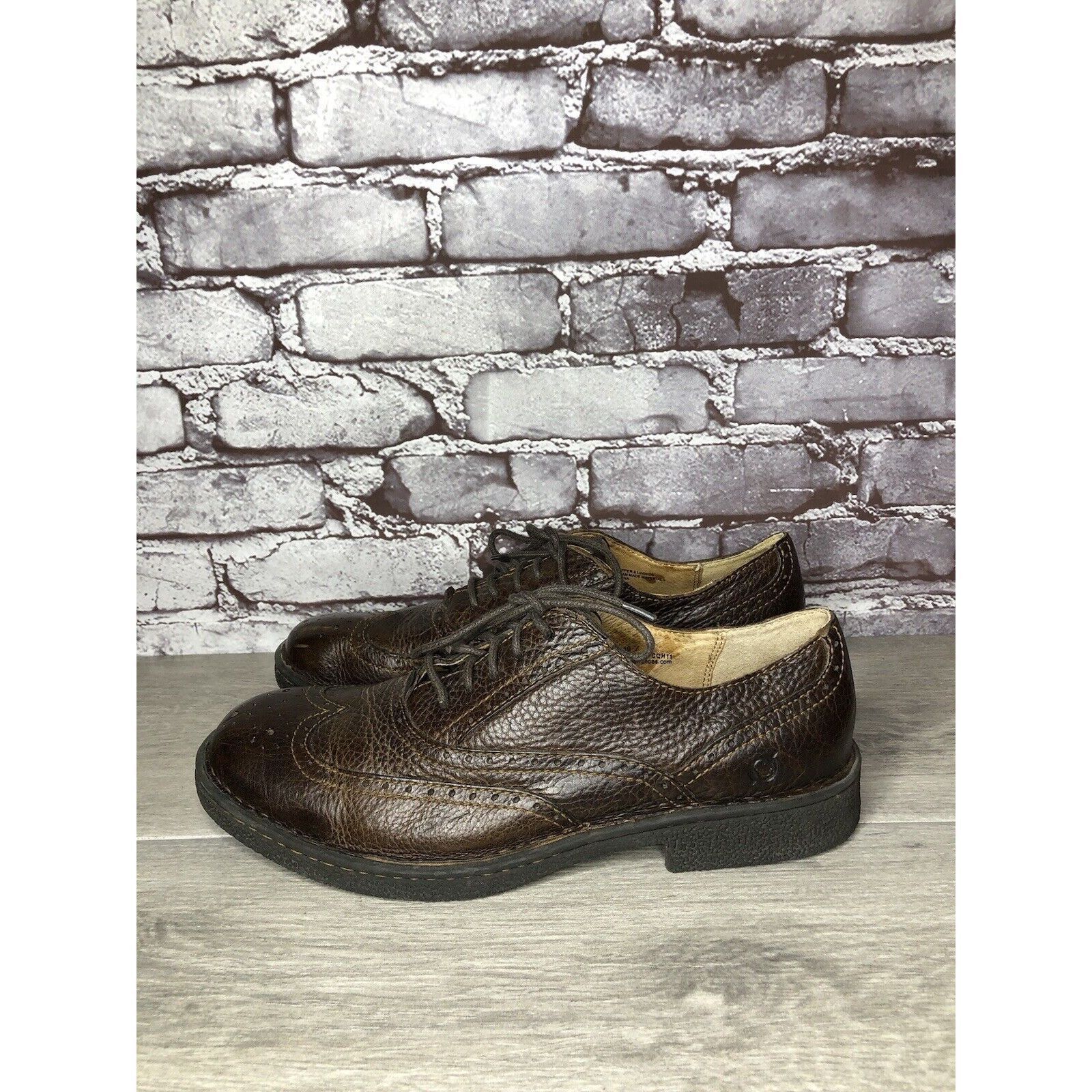 Born Born Brown Leather Brogue Wingtip Oxfords Lace Casual Shoes Size US 10 / EU 43 - 9 Thumbnail