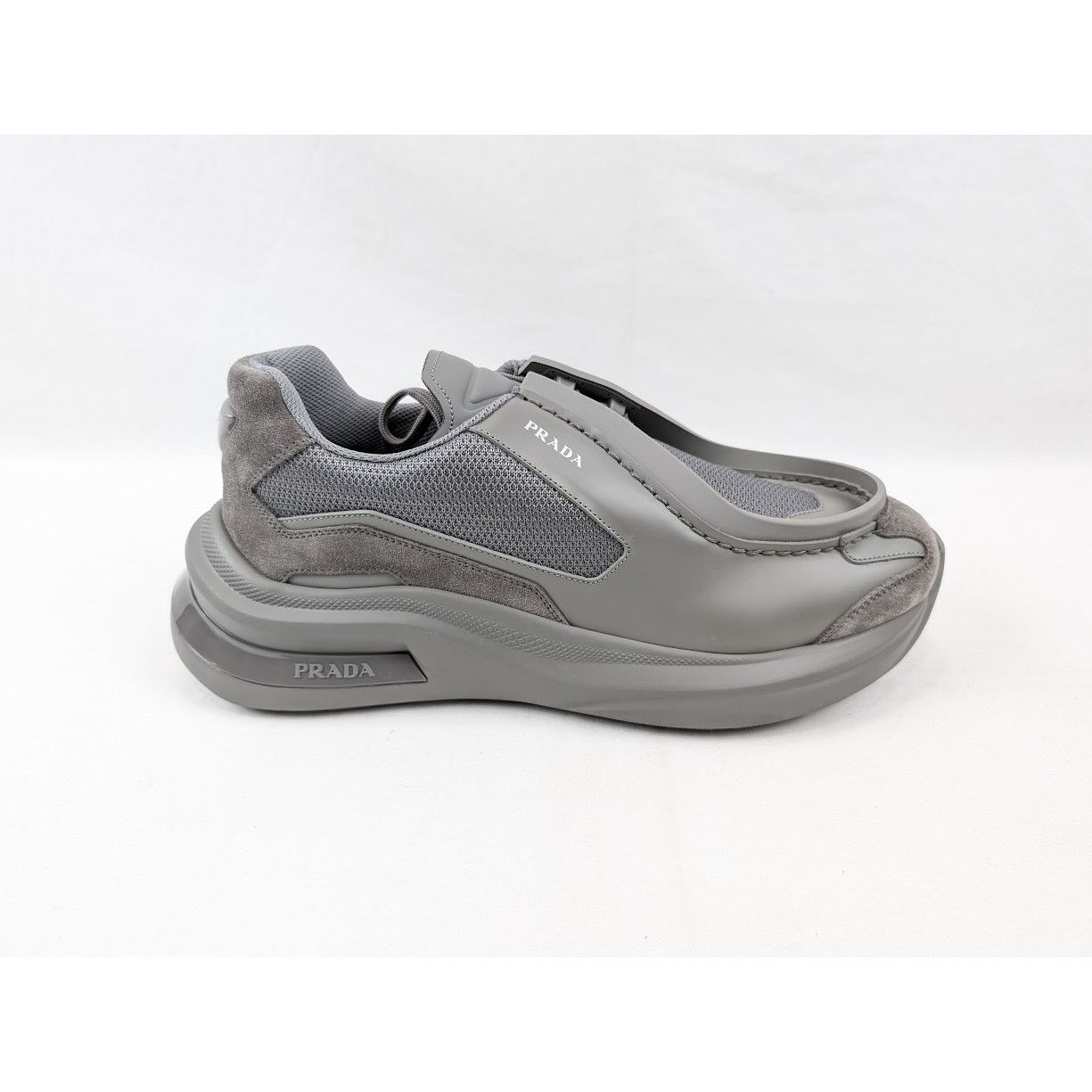 Prada o1rshd1 Spaz Rois Bike Sneakers in Marmo Size US 12 / EU 45 - 1 Thumbnail