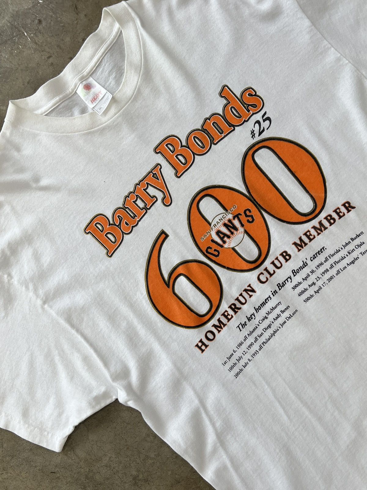 MLB × Vintage Vintage Barry Bonds Homerun San Francisco Giants Tee XXL Size US XXL / EU 58 / 5 - 1 Thumbnail