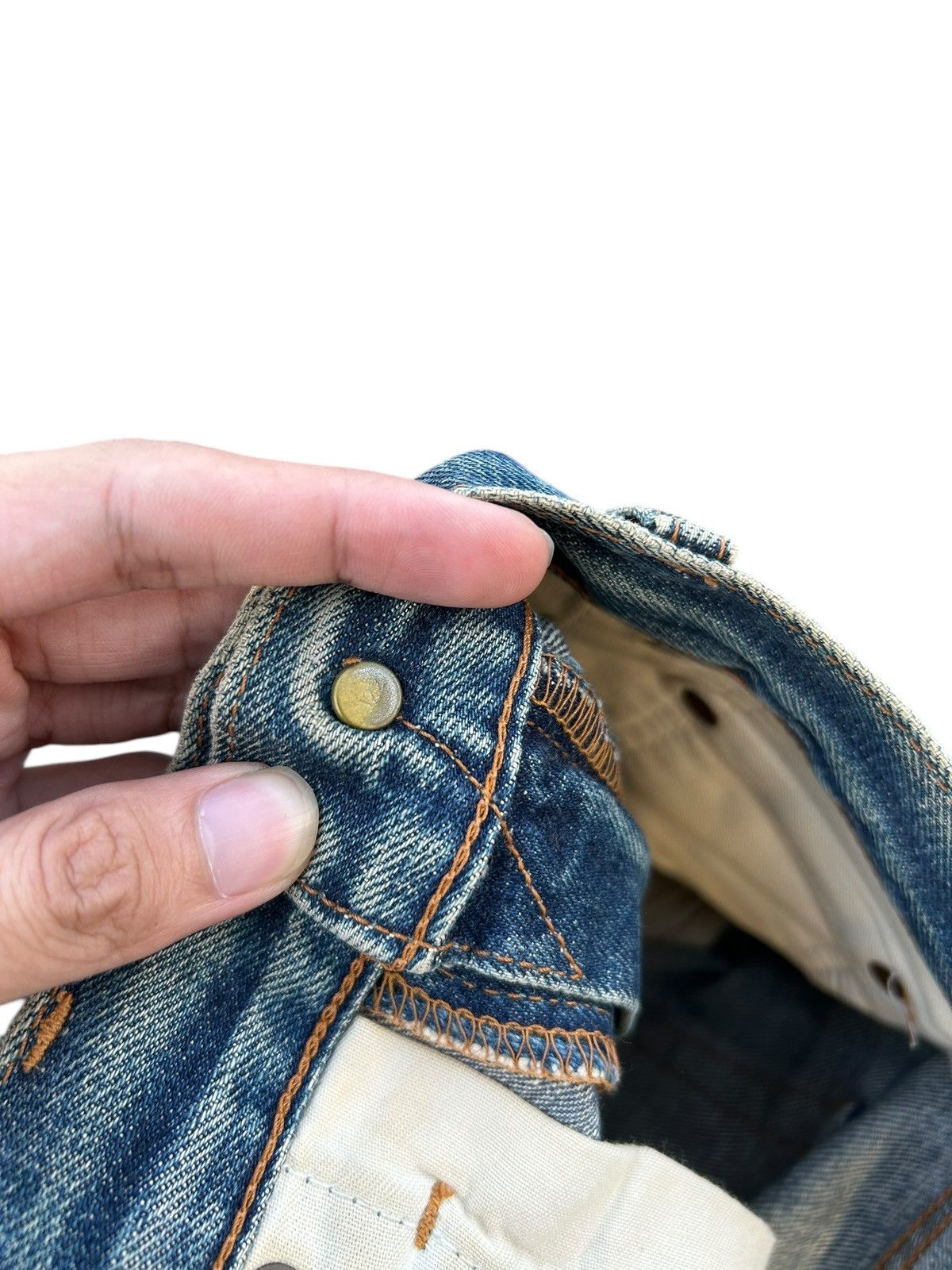 Japanese Brand × Kapital × Vintage Vintage Levis Selvedge BigE Distressed Short Denim Jeans Size US 31 - 6 Thumbnail