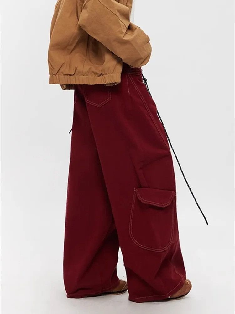 Vintage Red Patchwork Baggy Cargo Jeans Size US 30 / EU 46 - 4 Thumbnail