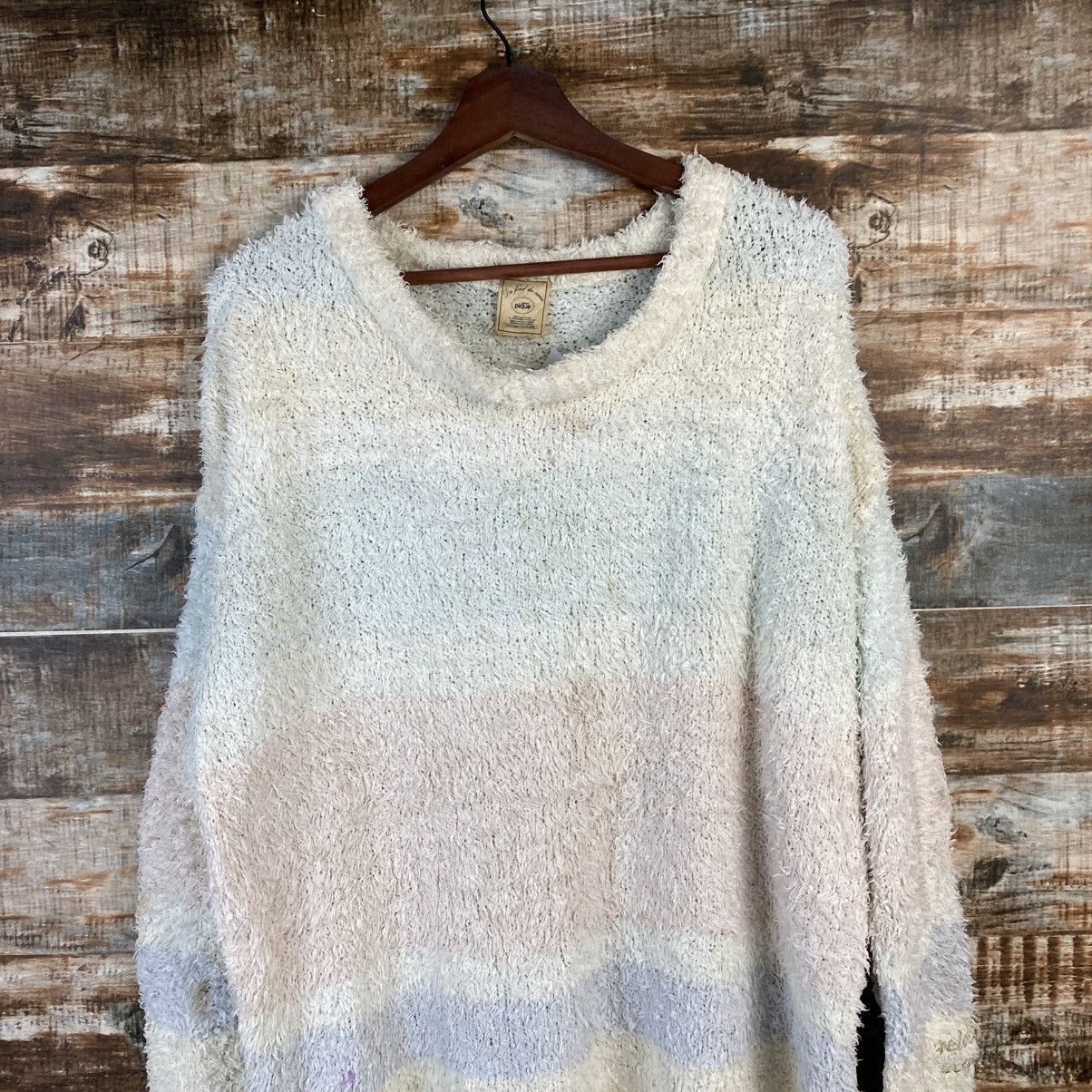 Japanese Brand DL Pique Stripe Multicolor Knitwear #C1054 Size XL / US 12-14 / IT 48-50 - 2 Thumbnail