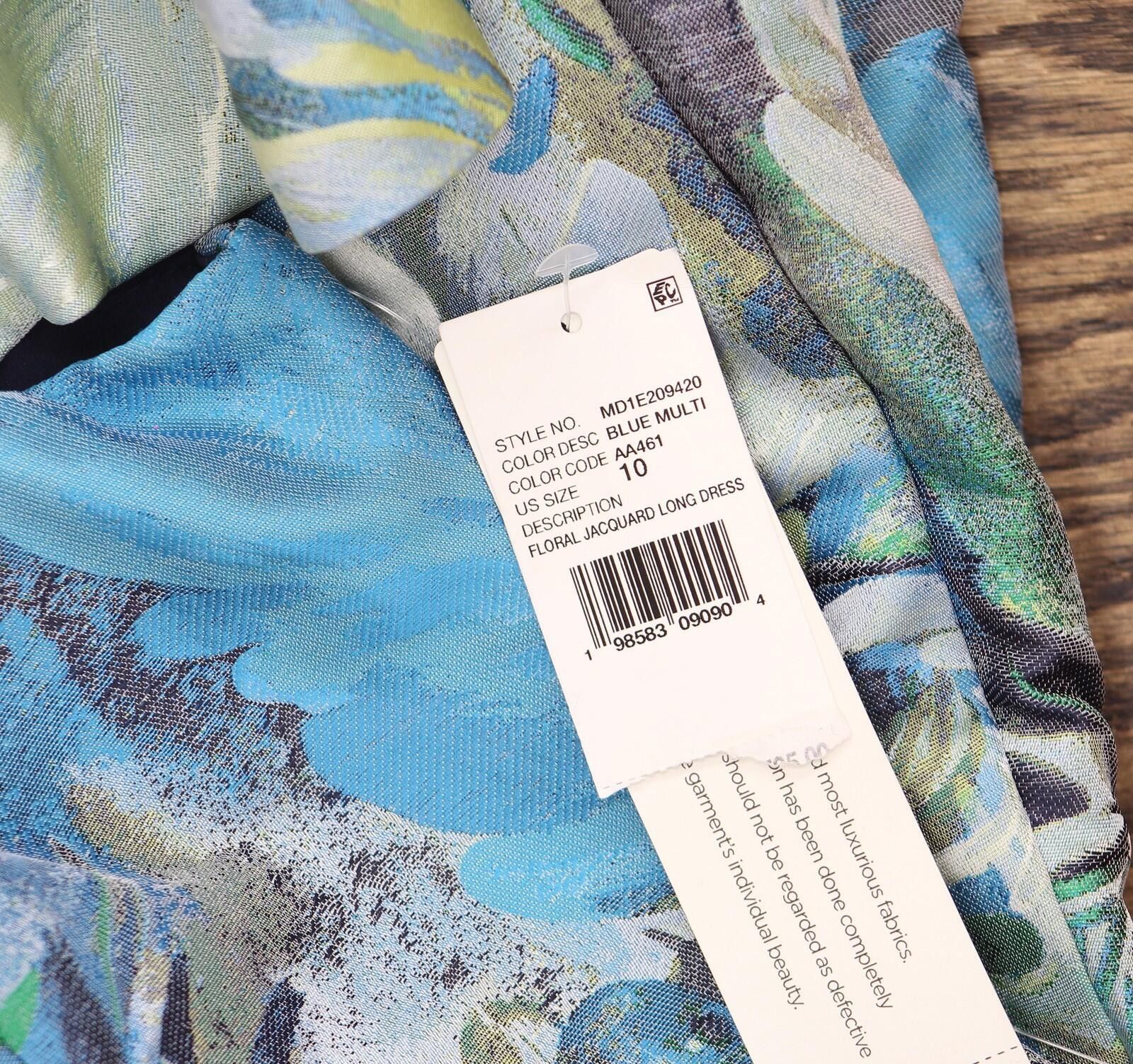 Other Nwt Aidan Mattox By Adrianna Papell Dress Blue Multi 10 Size L / US 10 / IT 46 - 3 Thumbnail