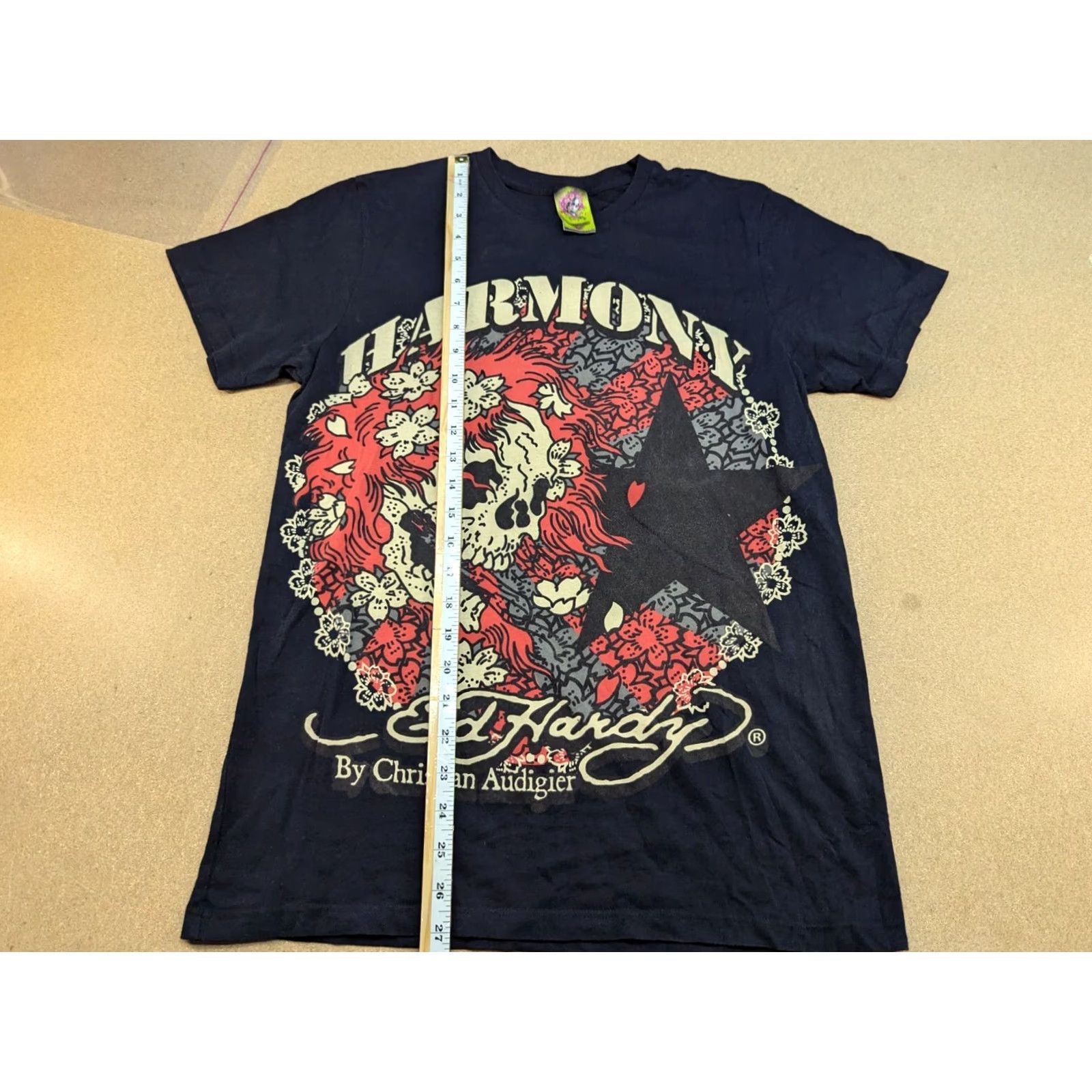 Harmony Christian Audigier by Ed Hary Mens T-Shirt Harmony Skull Star Black tee Size S Size US S / EU 44-46 / 1 - 6 Thumbnail
