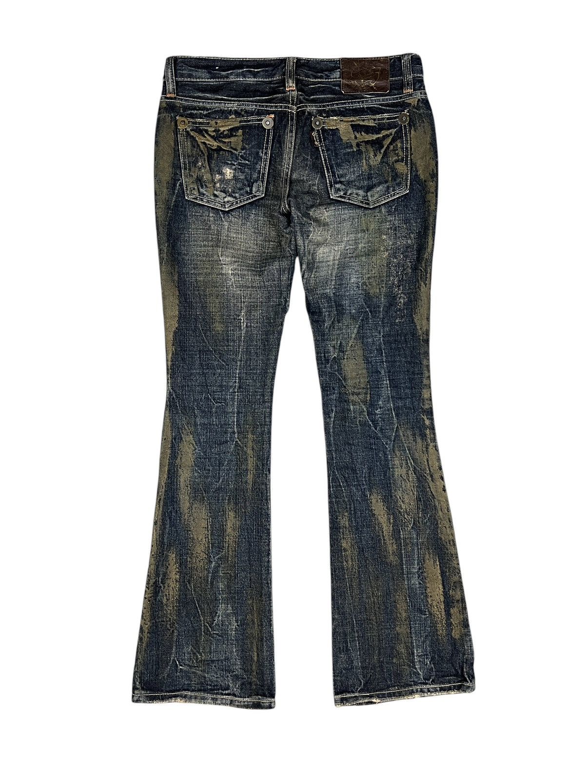 Japanese Brand D.I.A 🇯🇵 Painted Distressed Flare Denim Size 31" - 2 Thumbnail