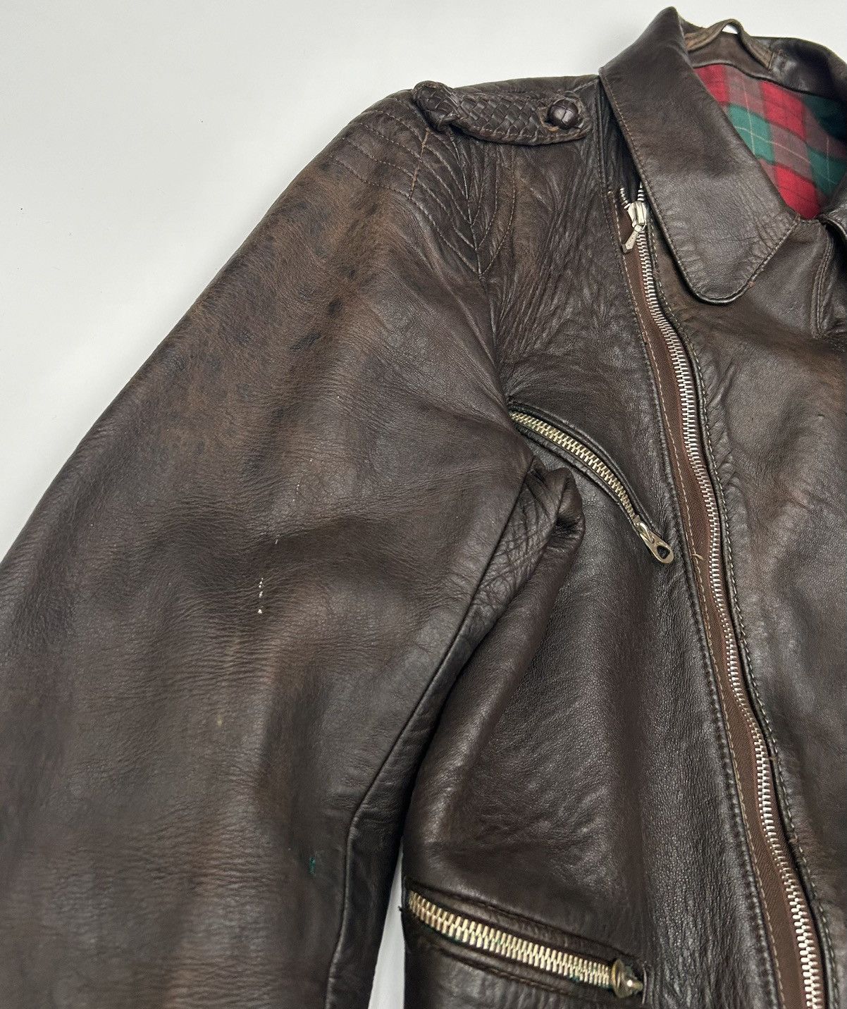 Vintage 30-40’s WWII German Leather Motorcycle Jacket DRP Zipp Size US S / EU 44-46 / 1 - 11 Thumbnail