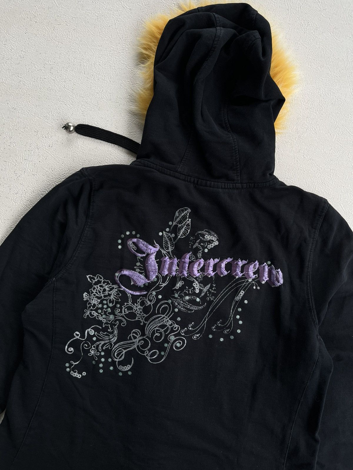 Hysteric Glamour Rare Black Hoodie Jacket Yellow Fur Trim Gothic Embroidery Size US M / EU 48-50 / 2 - 5 Thumbnail