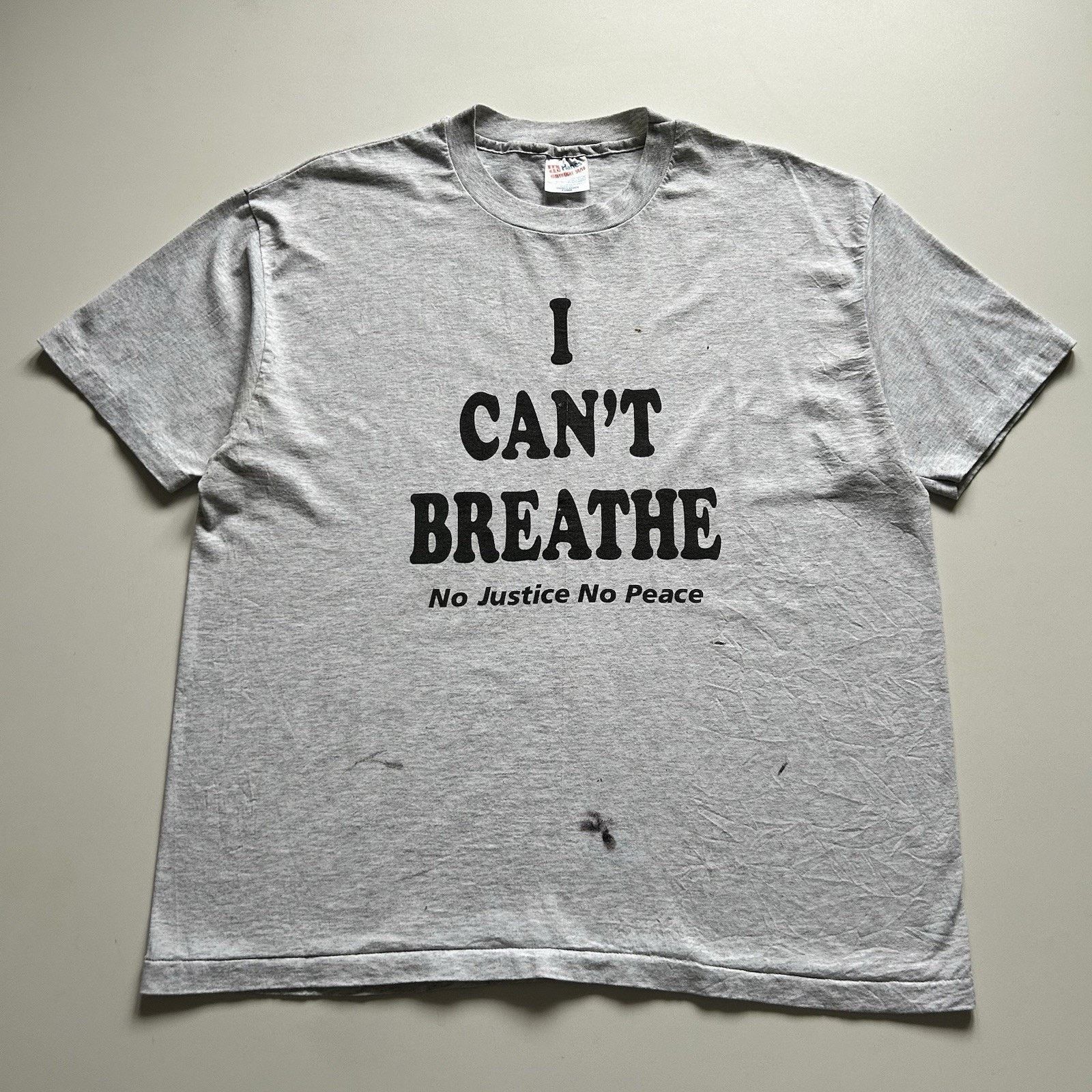 Hanes Vintage I Cant Breathe T Shirt XL Hanes No Justice No Peace Size US XL / EU 56 / 4 - 1 Thumbnail