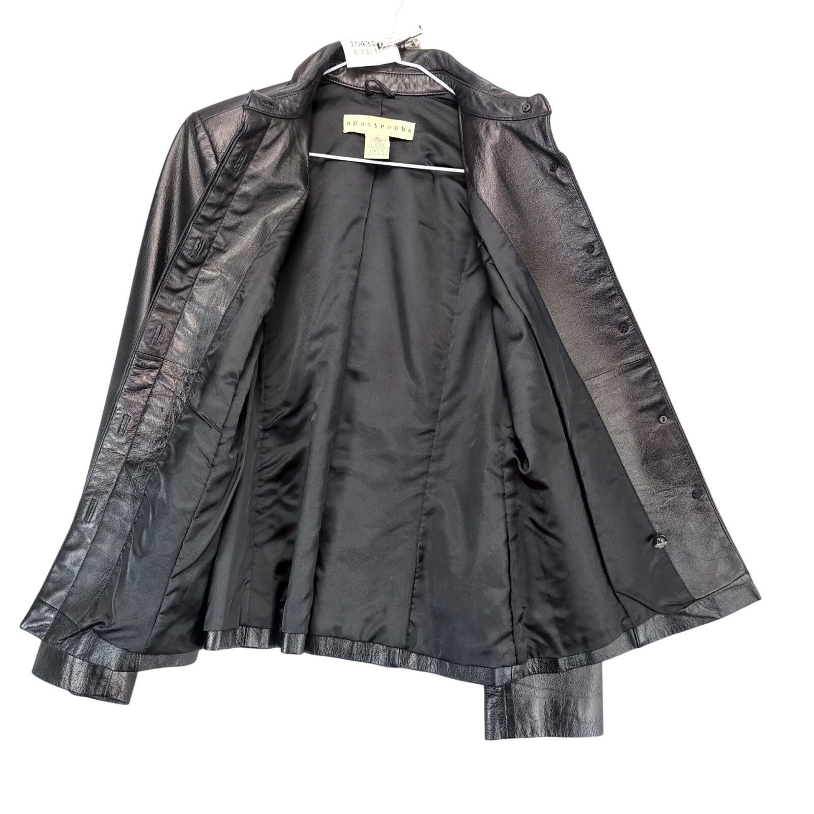 Other Apostrophe Genuine Leather Jacket Womens 4 Concealed Buttons Size S / US 4 / IT 40 - 2 Thumbnail