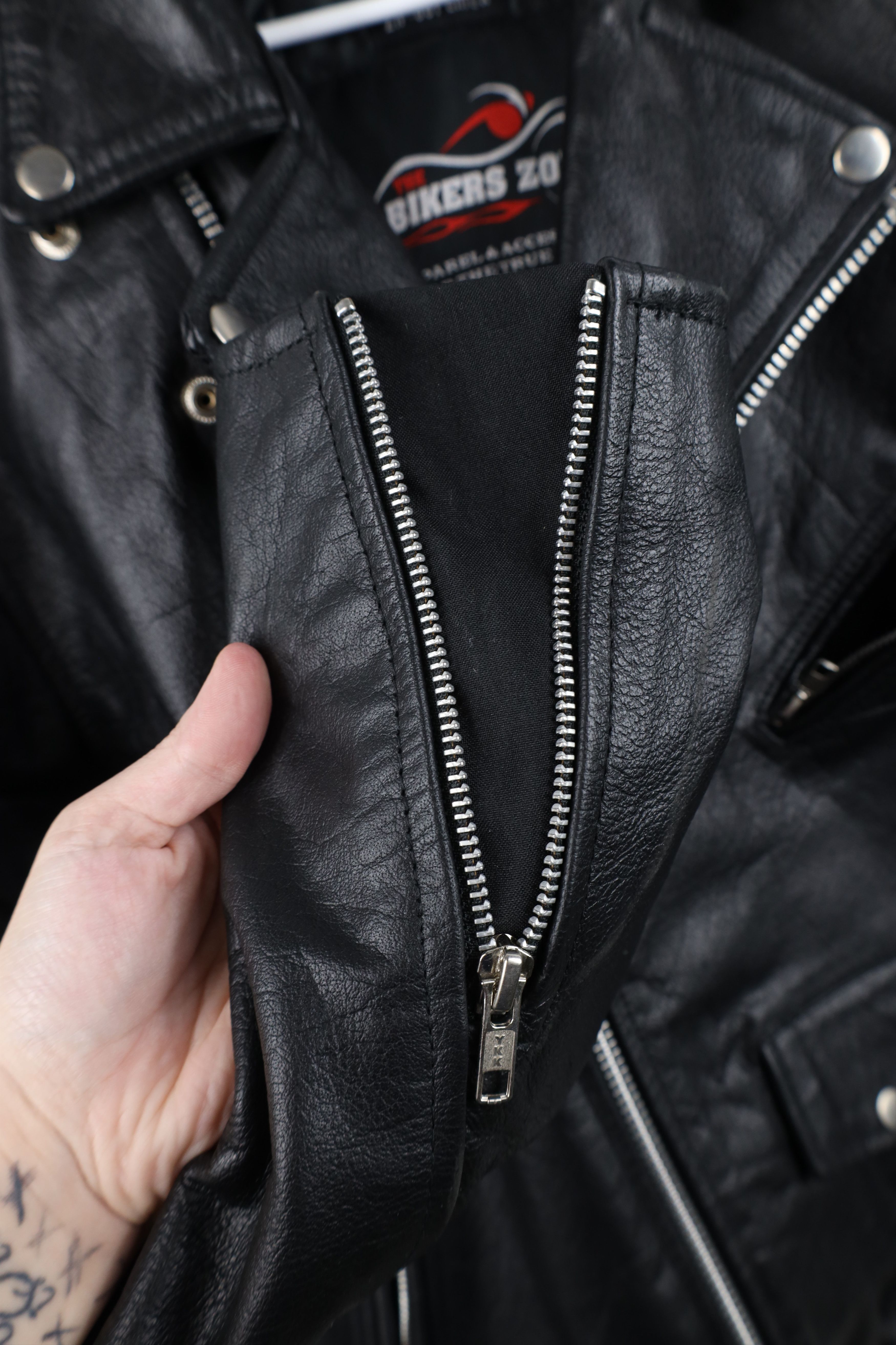 Vintage Vintage Lined Braided Leather Motorcycle Jacket Black Size US L / EU 52-54 / 3 - 9 Thumbnail