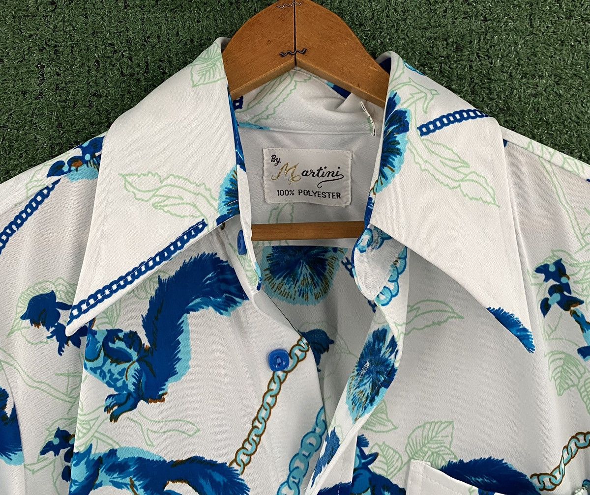 Vintage VTG 70's By Martini Squirrels Floral Disco Shirt Men’s XS Size US XS / EU 42 / 0 - 5 Thumbnail