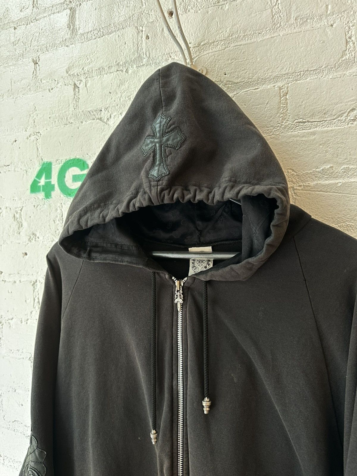 Chrome Hearts CHROME HEARTS VINTAGE LEATHER PATCHED HOODIE Size US XL / EU 56 / 4 - 3 Thumbnail
