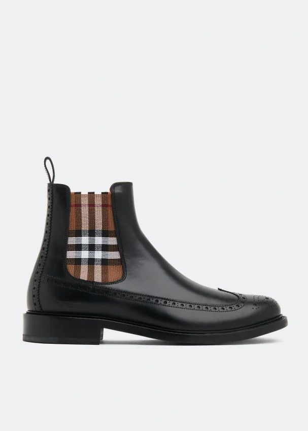Burberry o1w1db10824 Tanner Check boots in Black Size US 12 / EU 45 - 1 Thumbnail