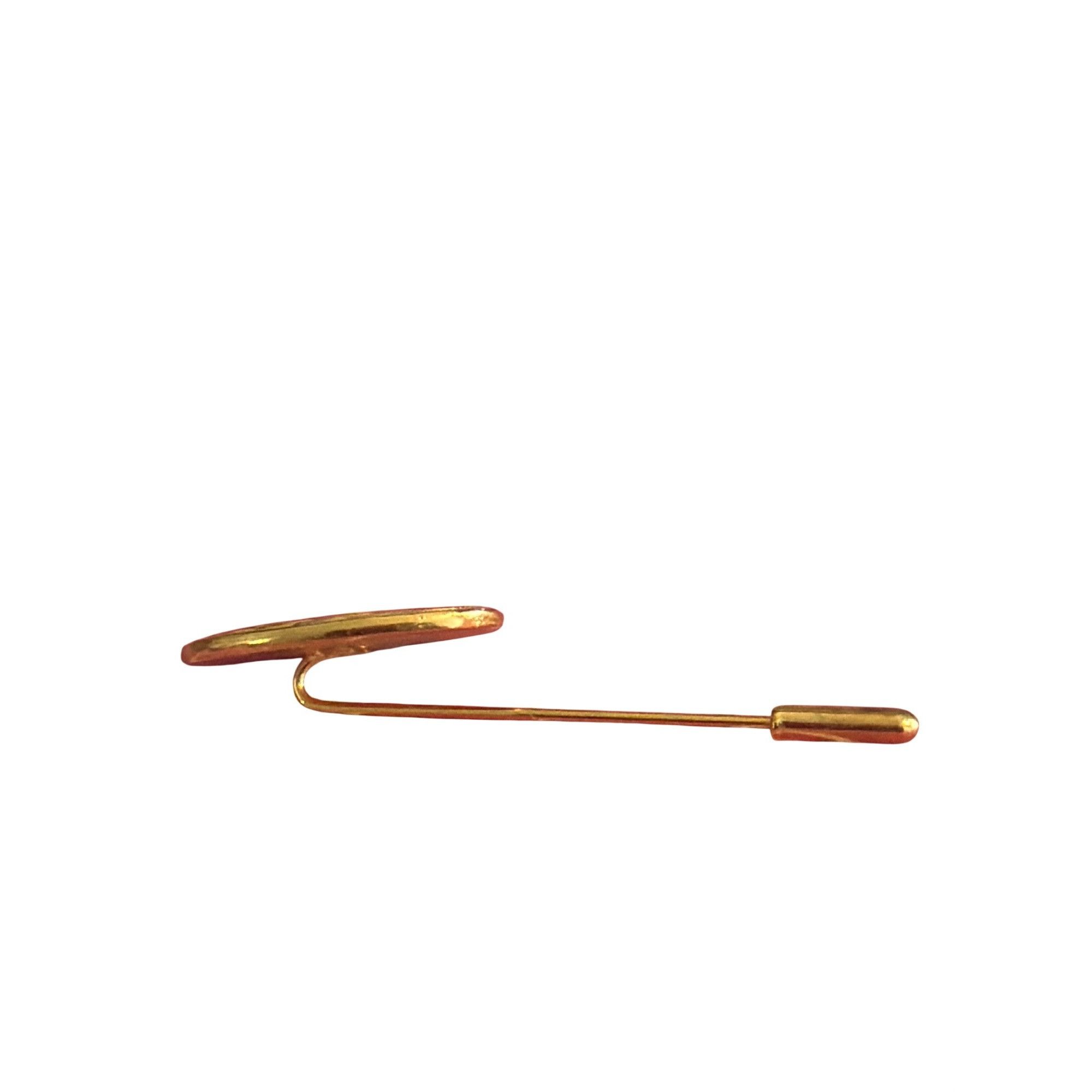 Other Vintage Gold Plated Stick Hat Pin Leaf Pattern Oval 2" Estat Size ONE SIZE - 3 Thumbnail