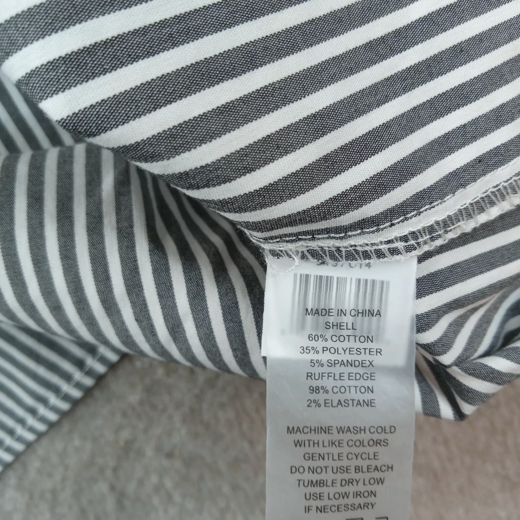 Vince Vince Gray White Striped One Shoulder Stretch Lightweight Womens Large Blouse Size L / US 10 / IT 46 - 6 Thumbnail