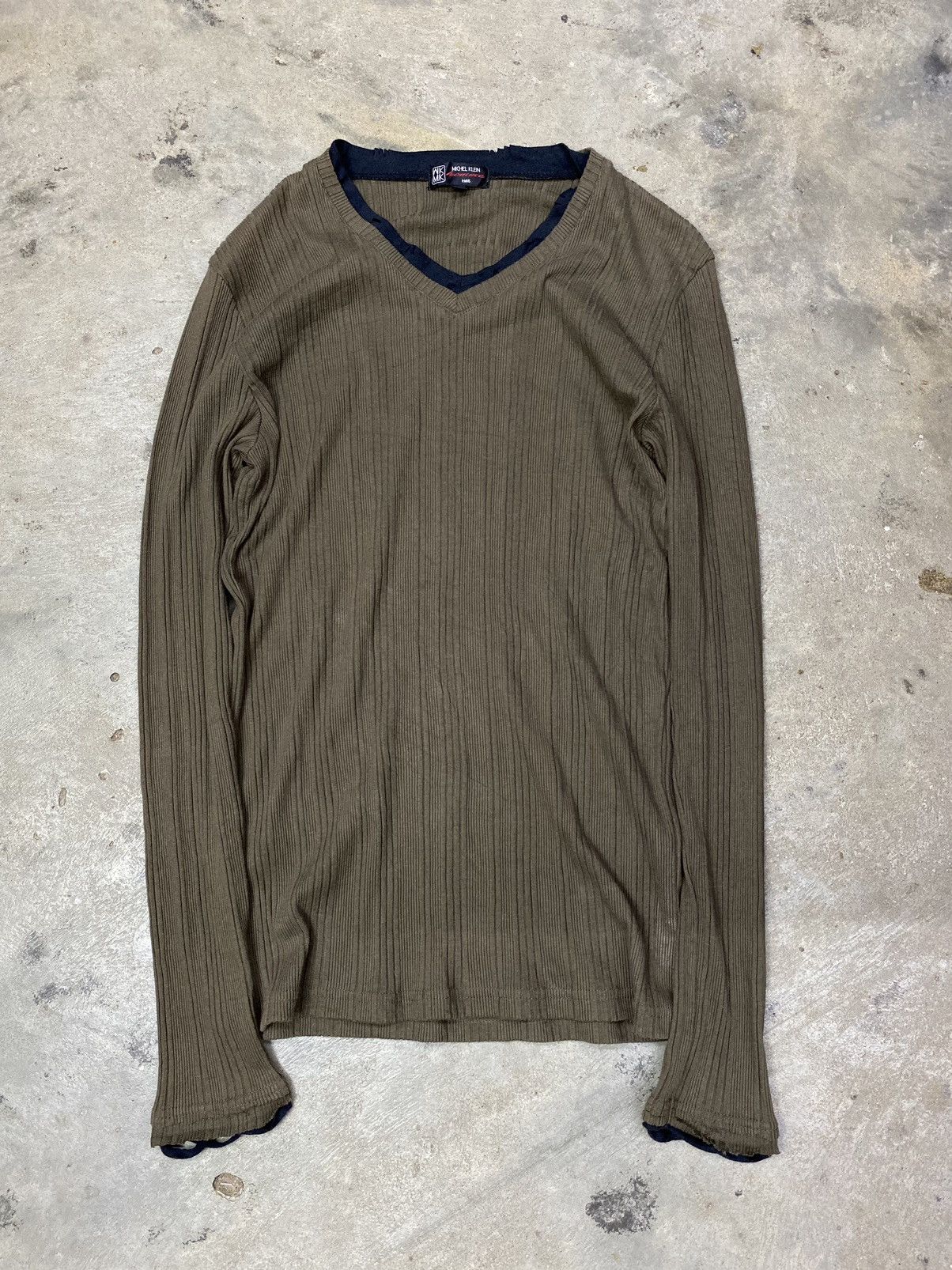 If Six Was Nine × Japanese Brand × Le Grande Bleu (L.G.B.) 2000s michel klein homme distress longsleeve Size US M / EU 48-50 / 2 - 7 Thumbnail