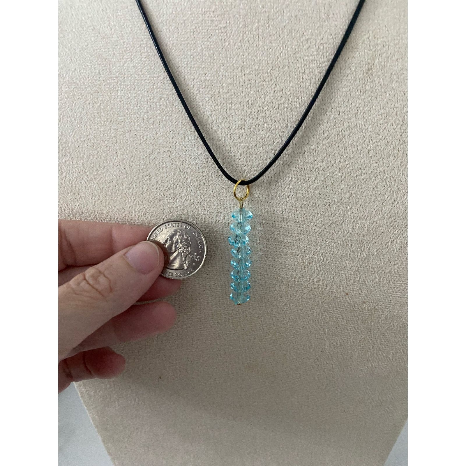 Handmade Bright blue pendant necklace Size ONE SIZE - 2 Thumbnail