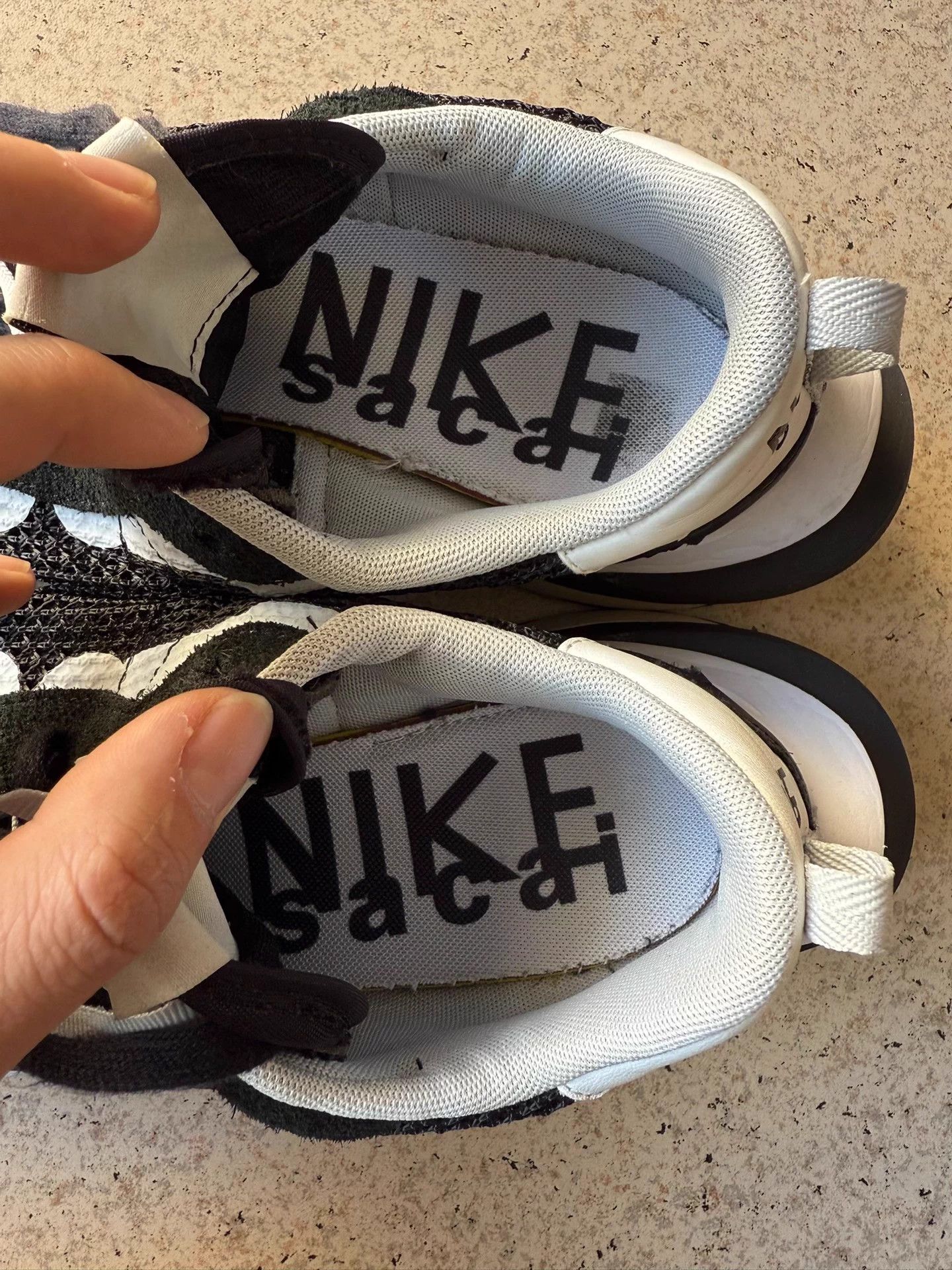 Nike sacai vaporwaffle black white 46 lightly worn Size US 13 / EU 46 - 6 Thumbnail