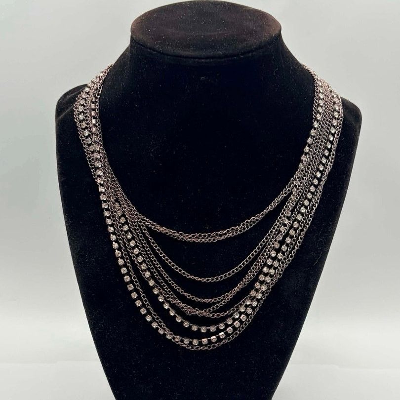 Other Silver Layered Chain Necklace Size ONE SIZE - 1 Thumbnail