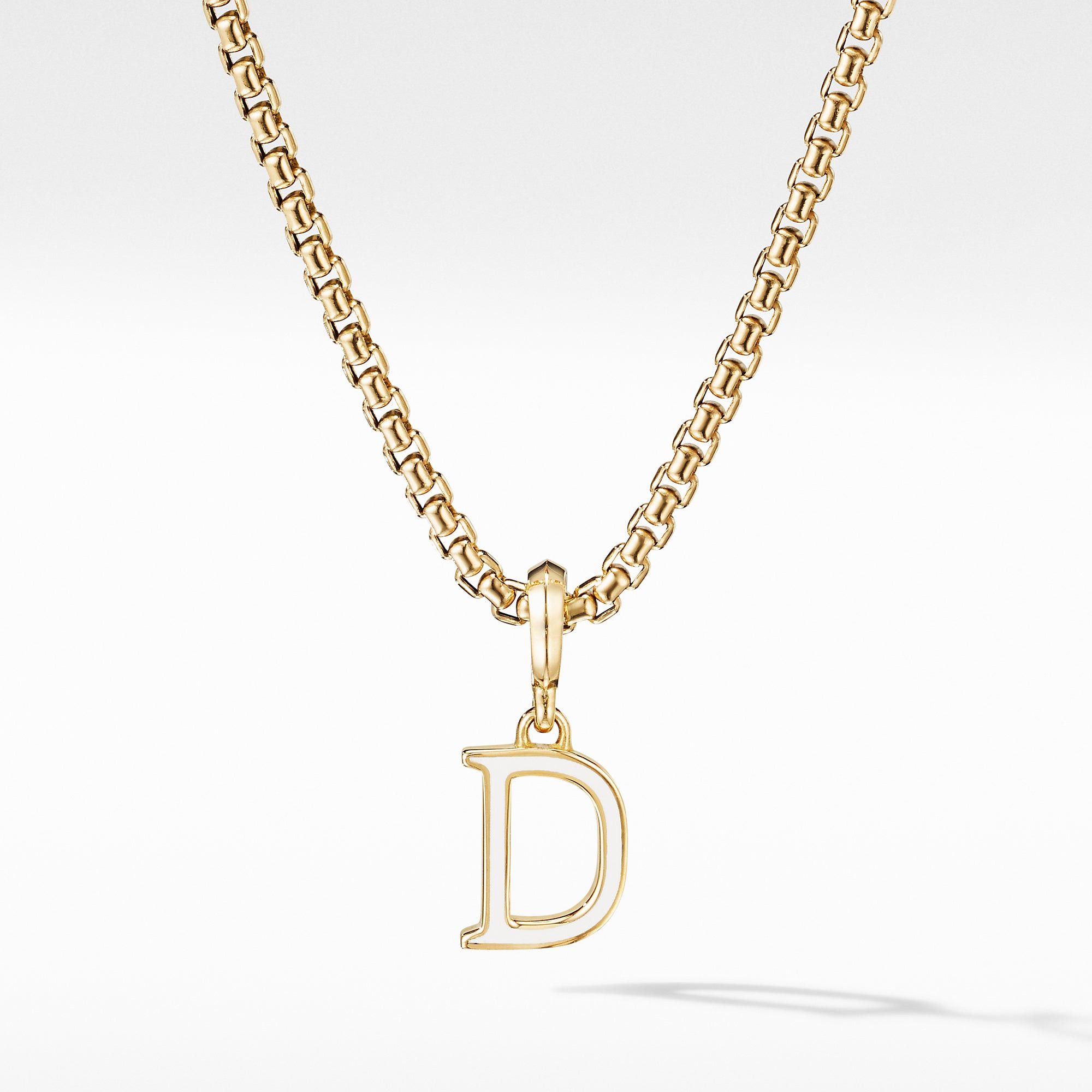 David Yurman o1w1db10525 D16729 Charm in White Enamel D with 18K Gold Size ONE SIZE - 1 Thumbnail