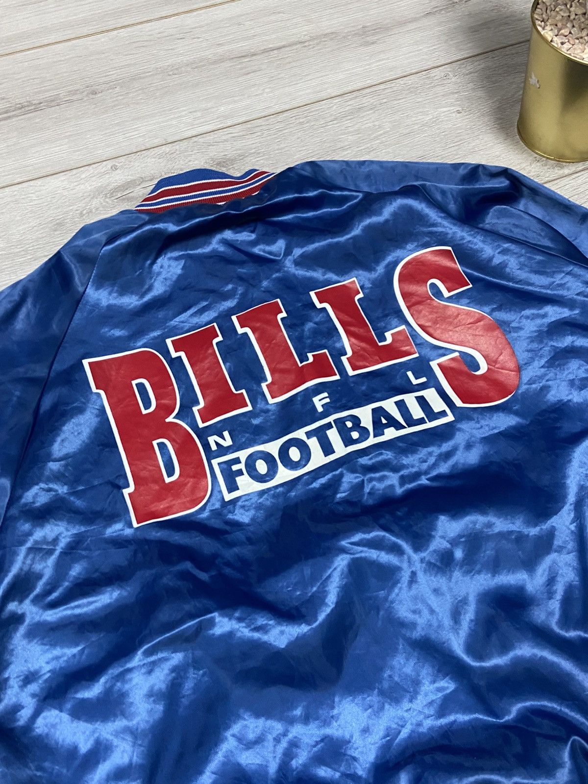 NFL Vintage 90s USA Buffalo Bills Satin Bomber Jacket Size US L / EU 52-54 / 3 - 12 Thumbnail