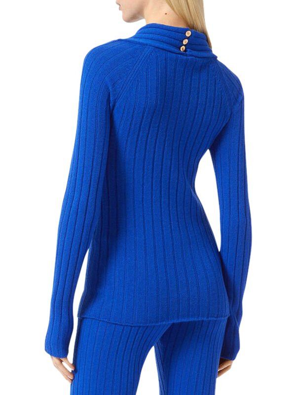 Versace o1y0226 Turtleneck Sweater in Bright Blue Size M / US 6-8 / IT 42-44 - 4 Thumbnail