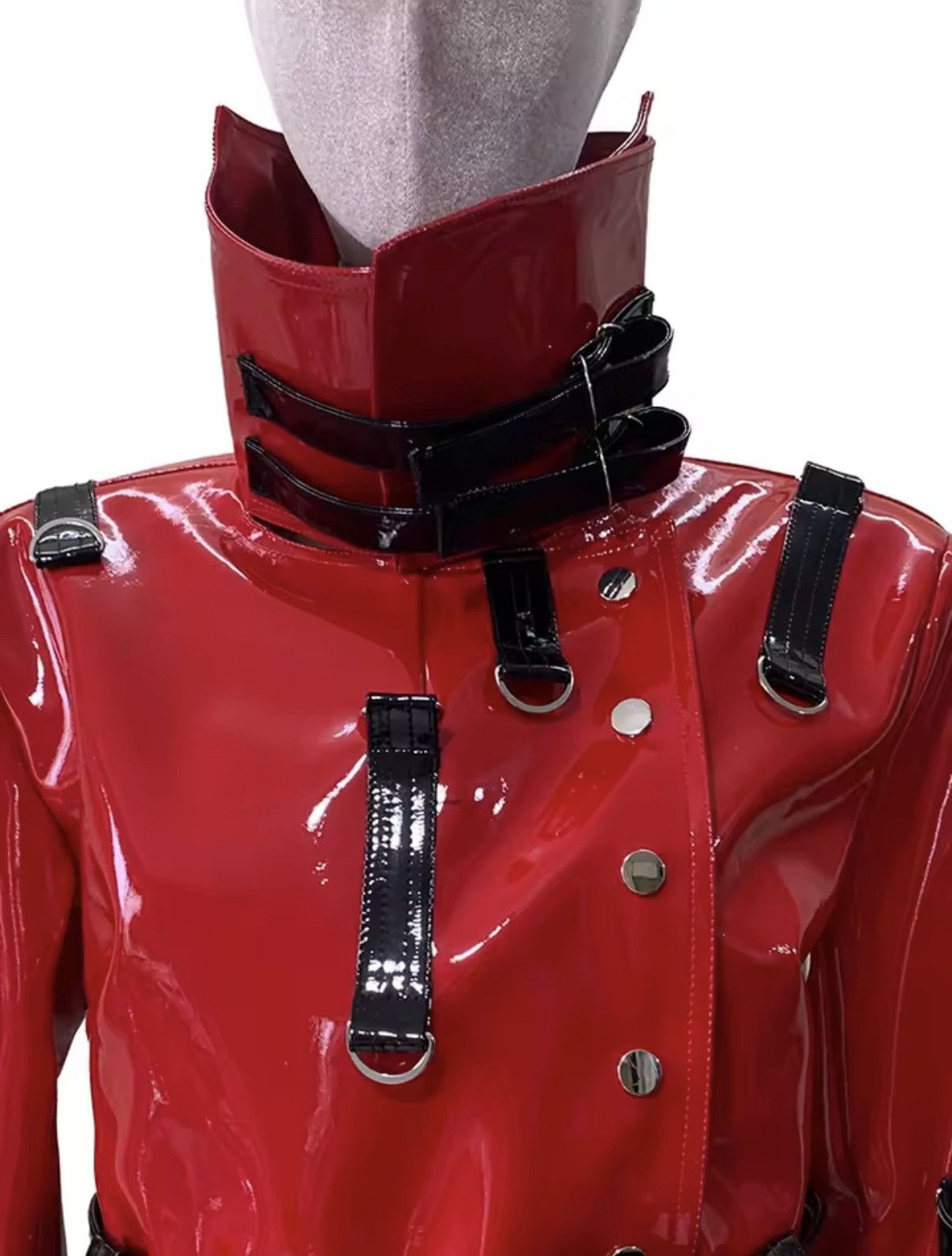 Other Gothic Punk Faux Leather Red & Black Women’s Jacket Size S / US 4 / IT 40 - 7 Thumbnail
