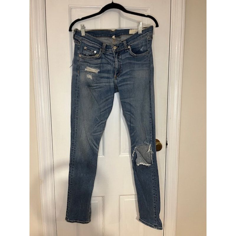 Rag & Bone Rag and Bone Skinny Distressed Blue Jeans Size 30 Size 30" / US 8 / IT 44 - 4 Thumbnail