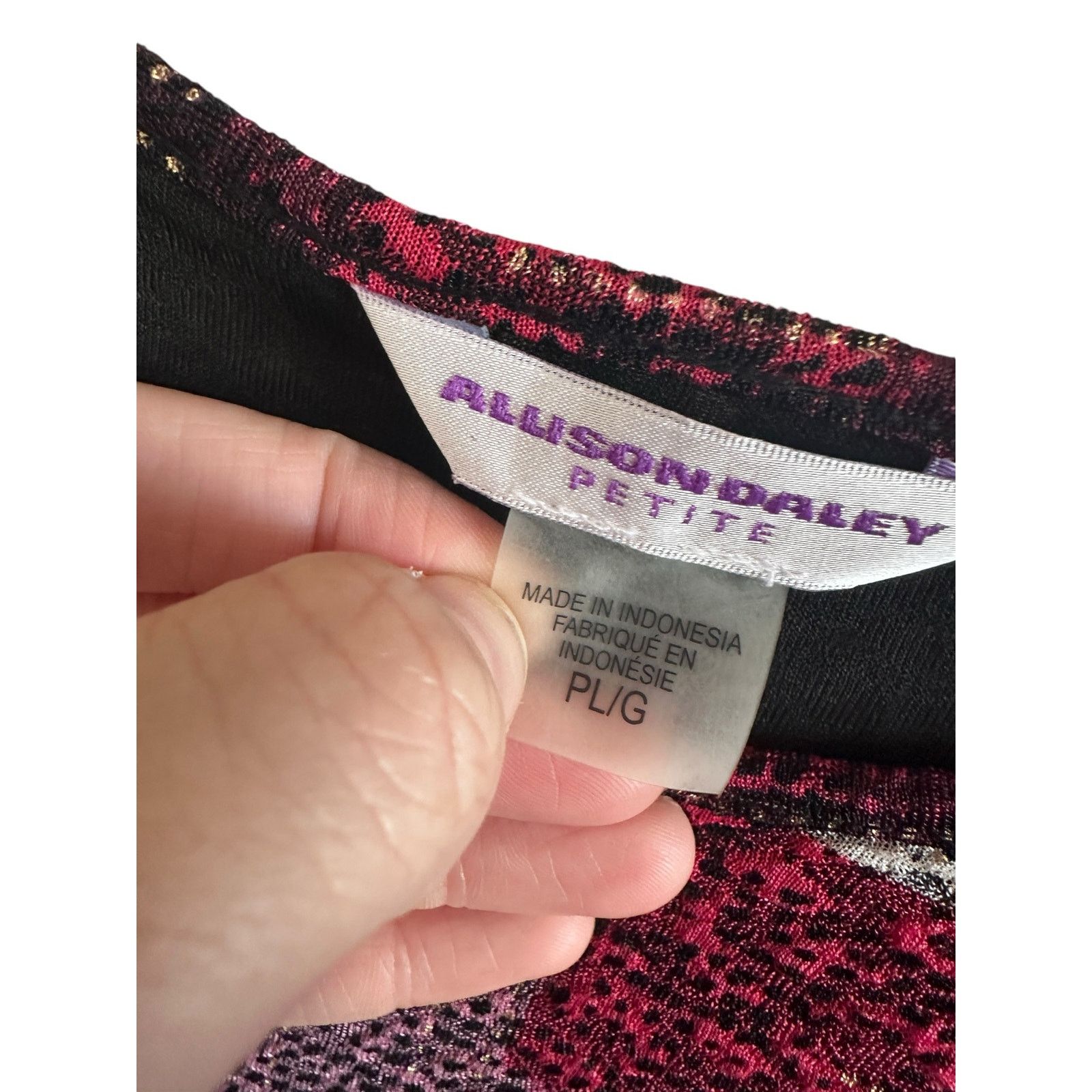 Other Allison Daley Crew Neck 3/4 Sleeve Purple Geometric Blouse Size L / US 10 / IT 46 - 9 Thumbnail
