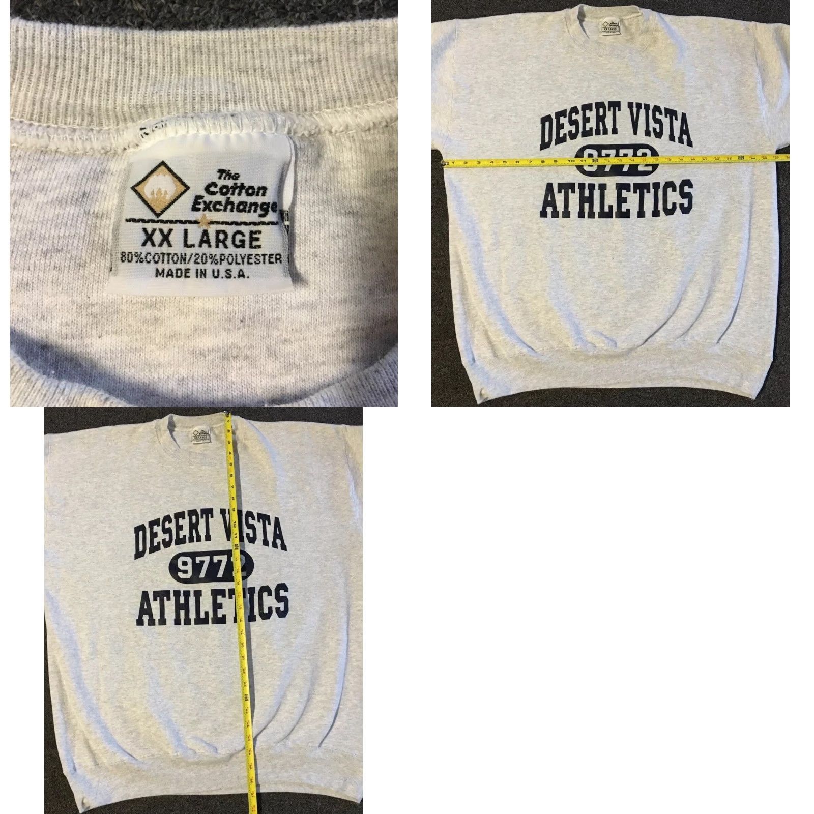 Vintage VINTAGE Desert Vista Athletics Faded PE Sweatshirt Hoodie Gray 2XL Men 90s 80s Grunge Track & Field School USA USA Size US XXL / EU 58 / 5 - 9 Thumbnail