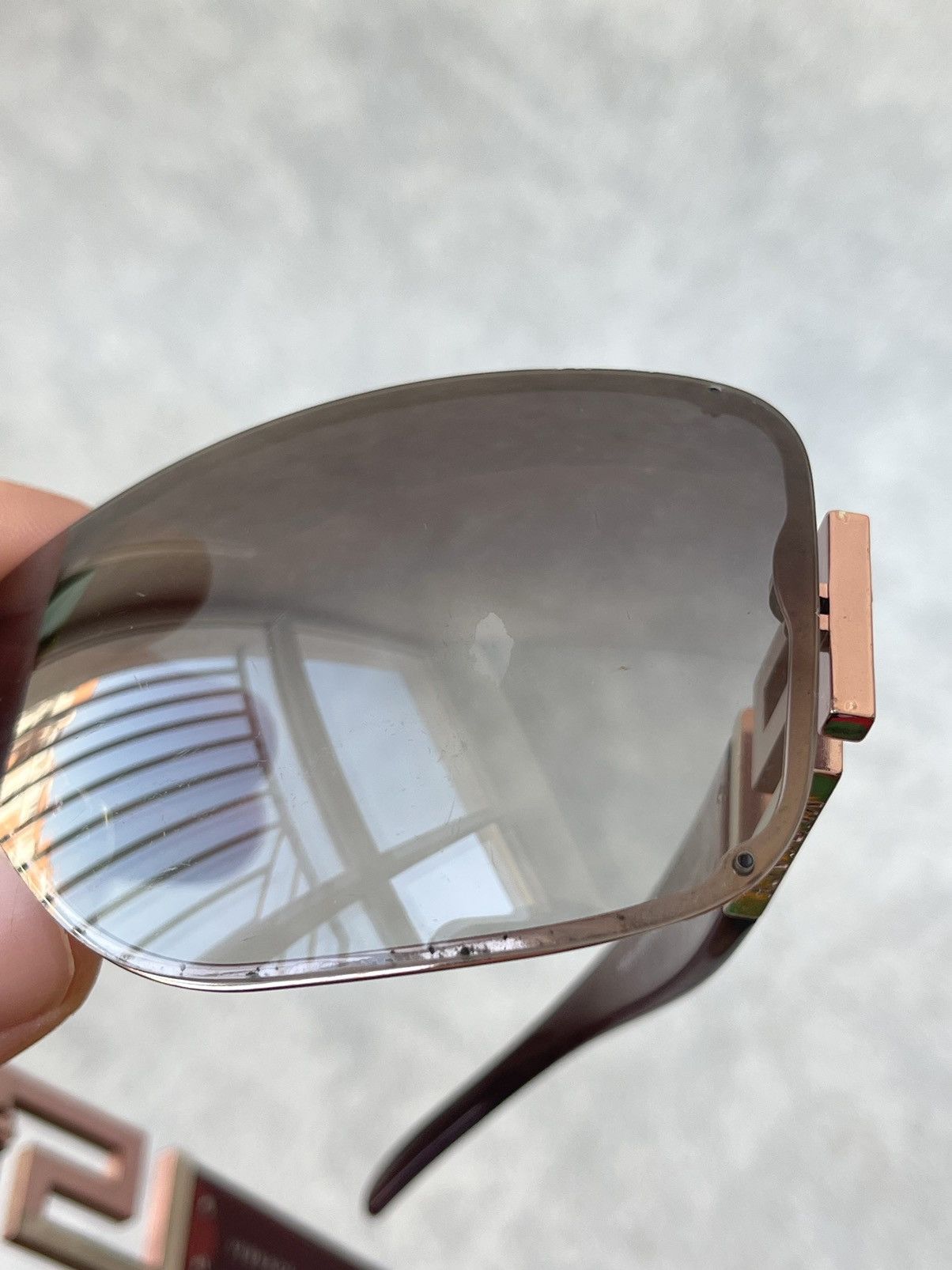 Versace VTG Versace 2072-B Rhinestone Greek Key Shield Sunglasses Size ONE SIZE - 15 Thumbnail